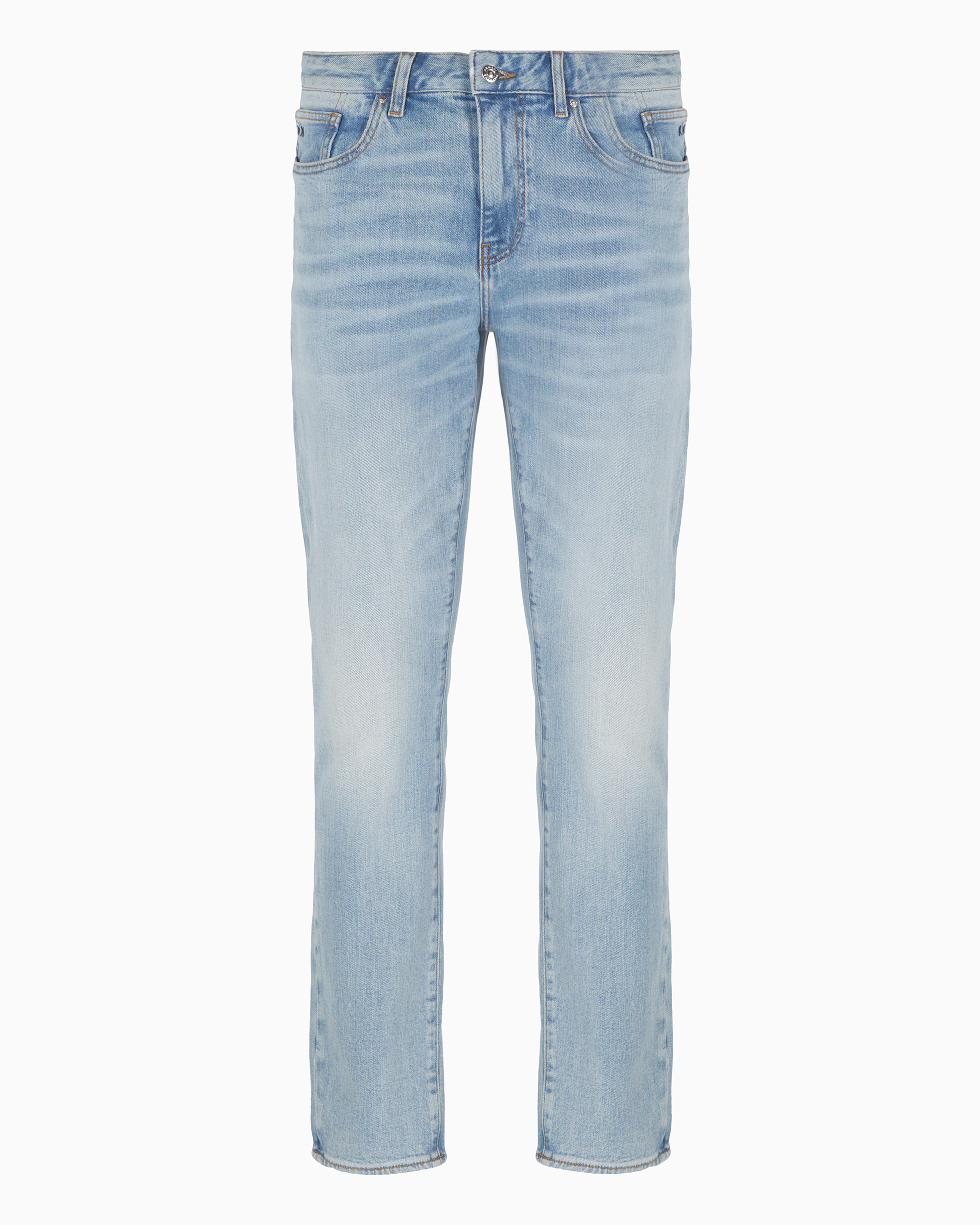 Shop Armani Exchange J14 Skinny Fit Jeans In Washed Denim In Blue