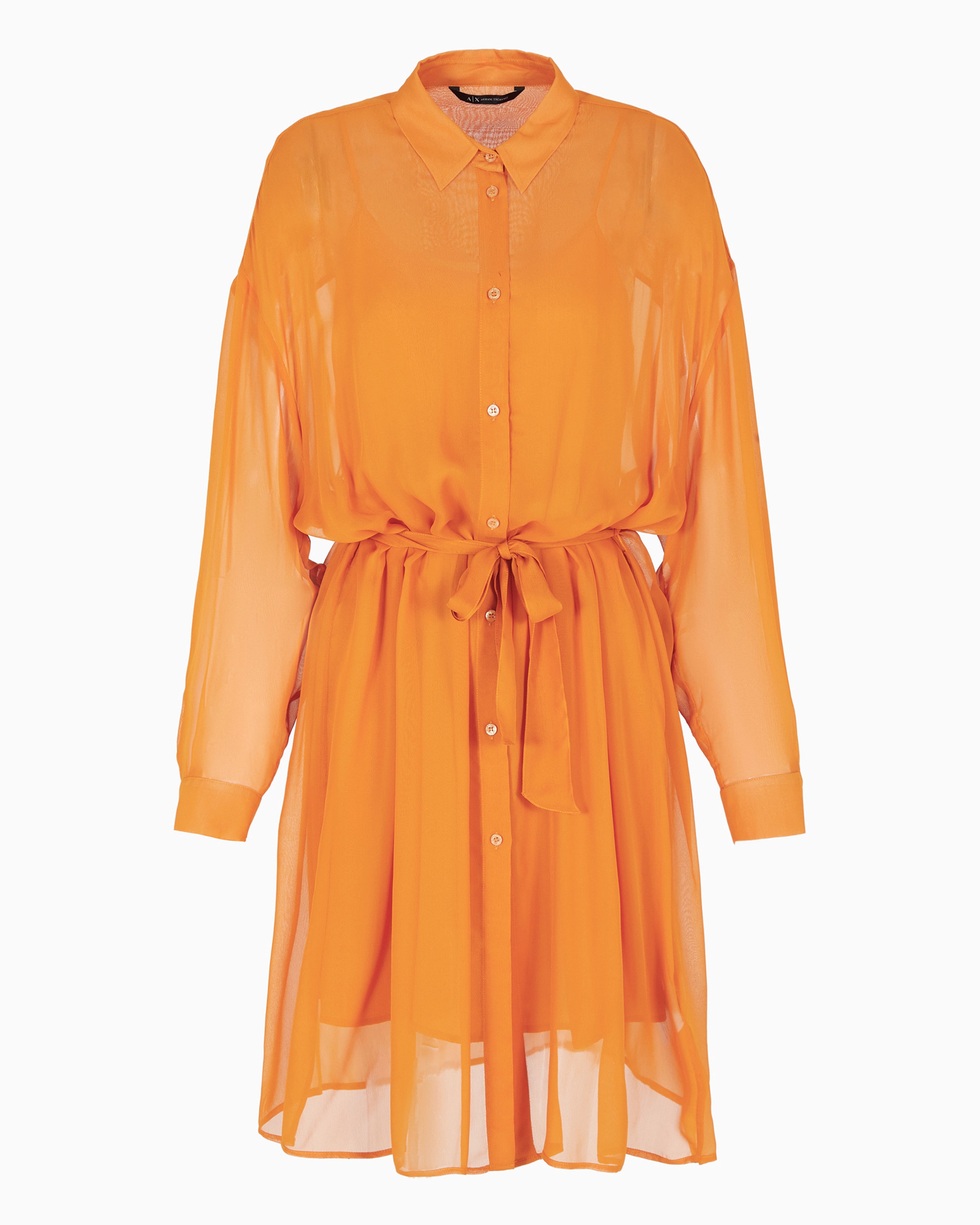 Armani Exchange Official Store Robes Midi In Orange