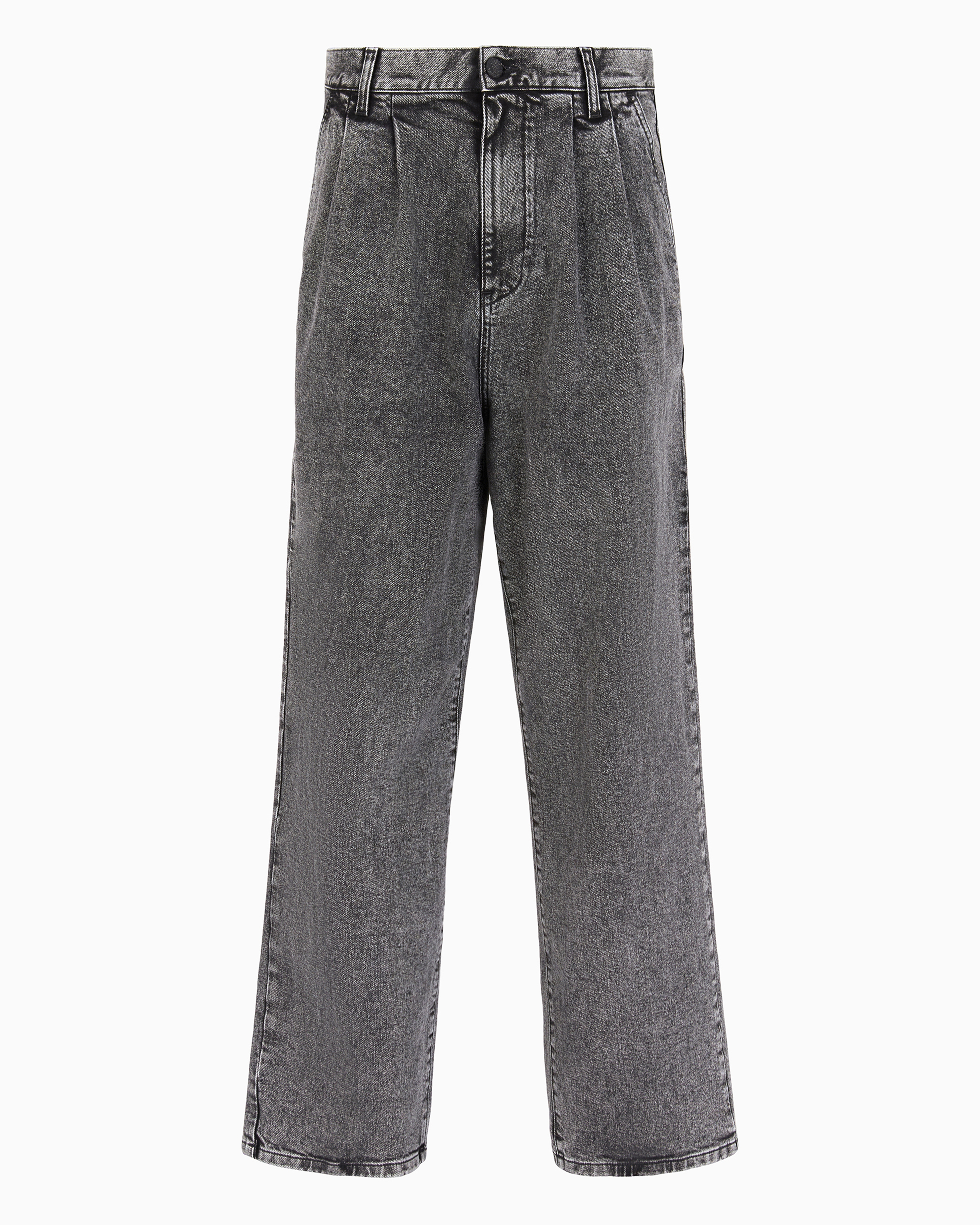 Emporio Armani Official Store Garment-treated Denim Jeans With Darts In Schwarz