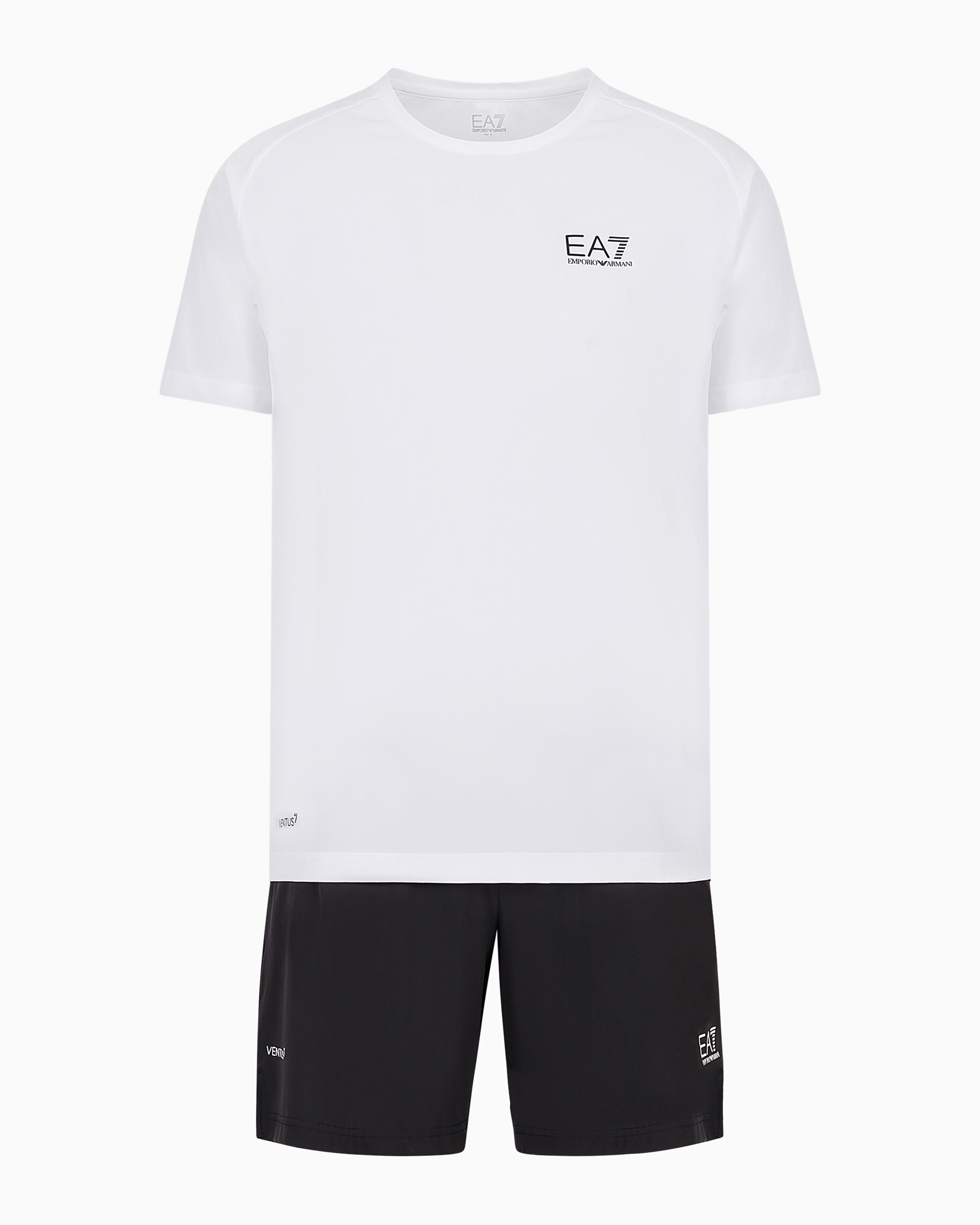 Ea7 Official Store Ensemble T-shirt Et Short Dynamic Athlete En Tissu Technique Ventus7 In White