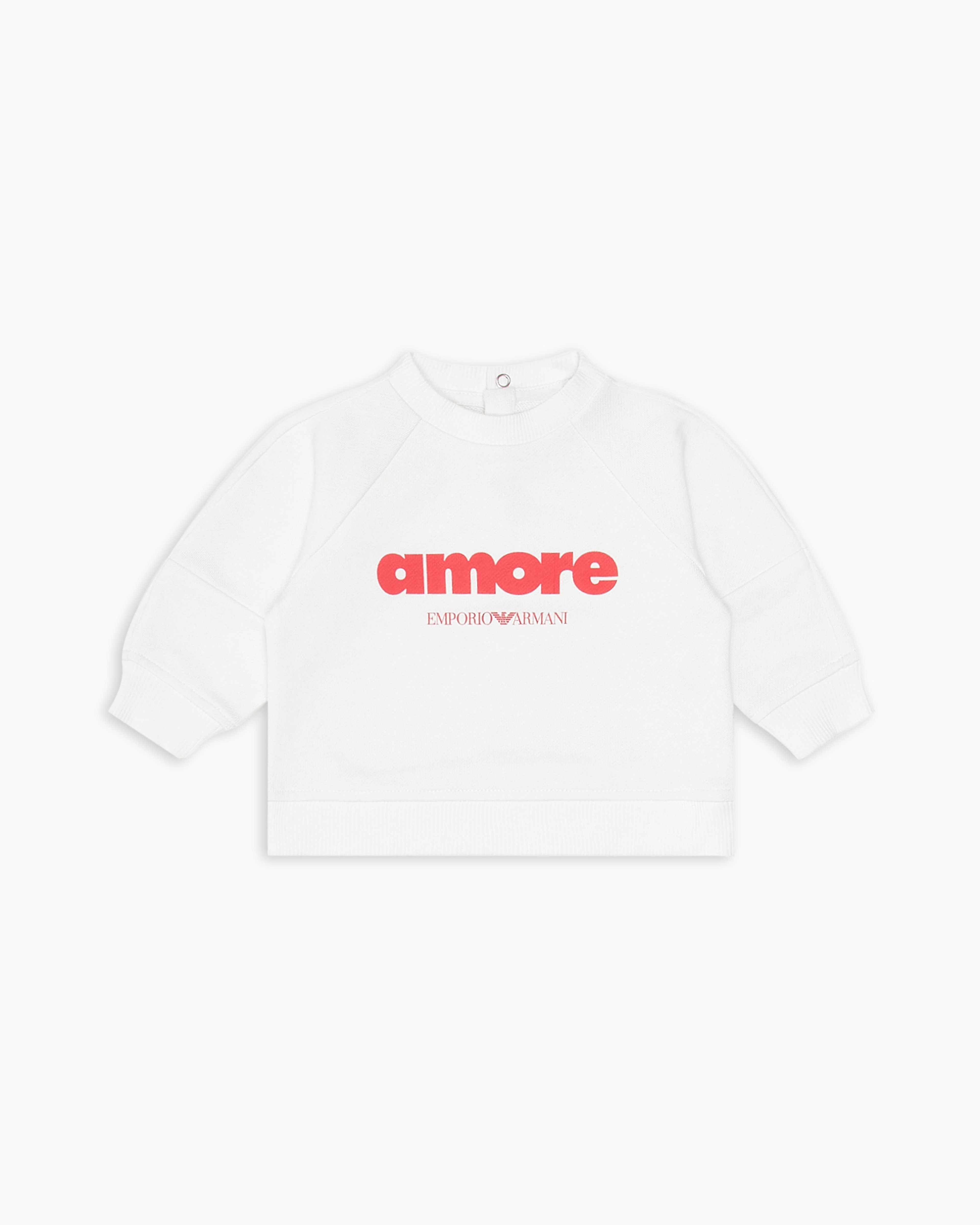 Emporio Armani Official Store Asv Amore Printed Organic Jersey Sweatshirt In White