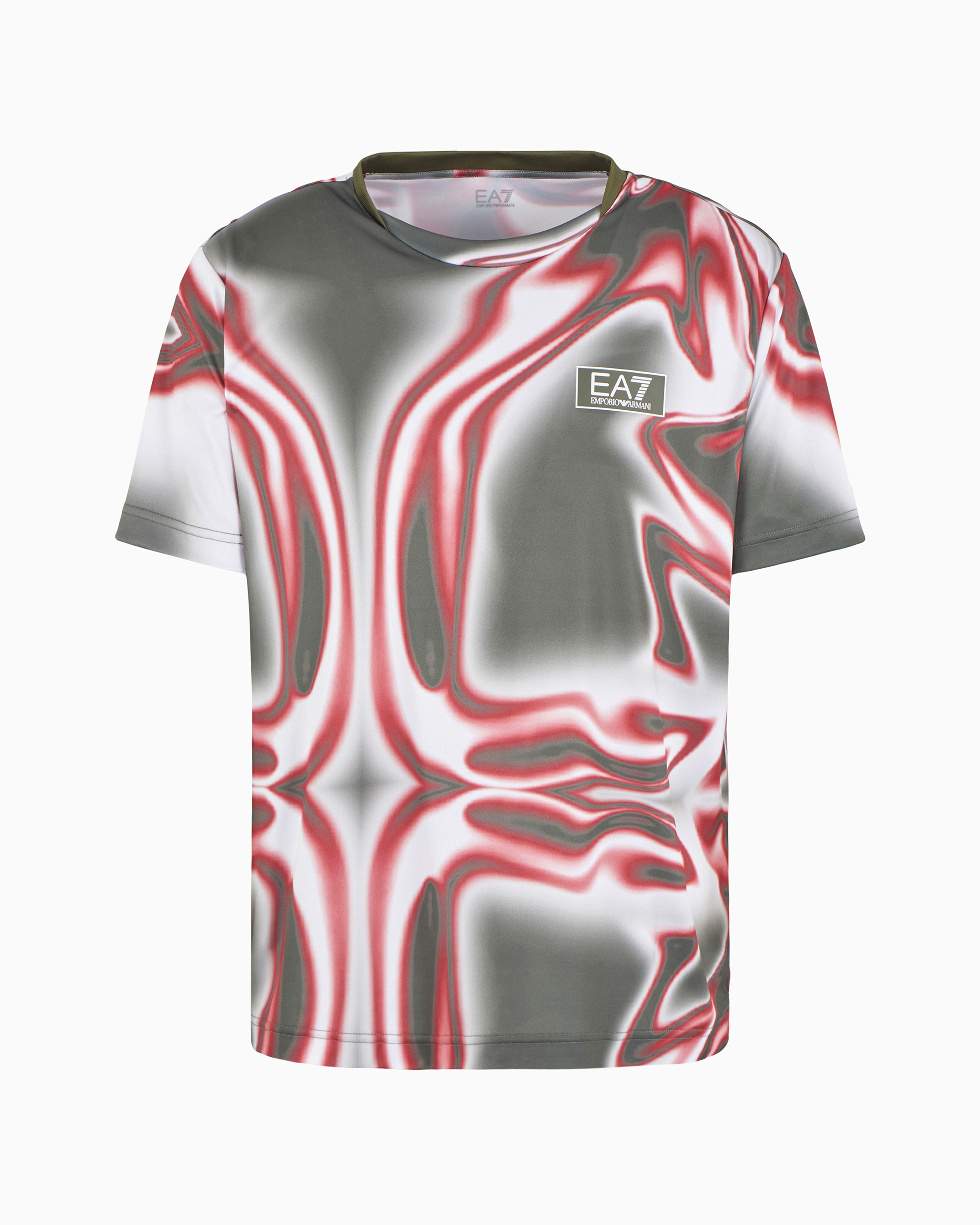 Ea7 Official Store Tennis Pro Rundhals-t-shirt Aus Ventus7-funktionsgewebe In Grau
