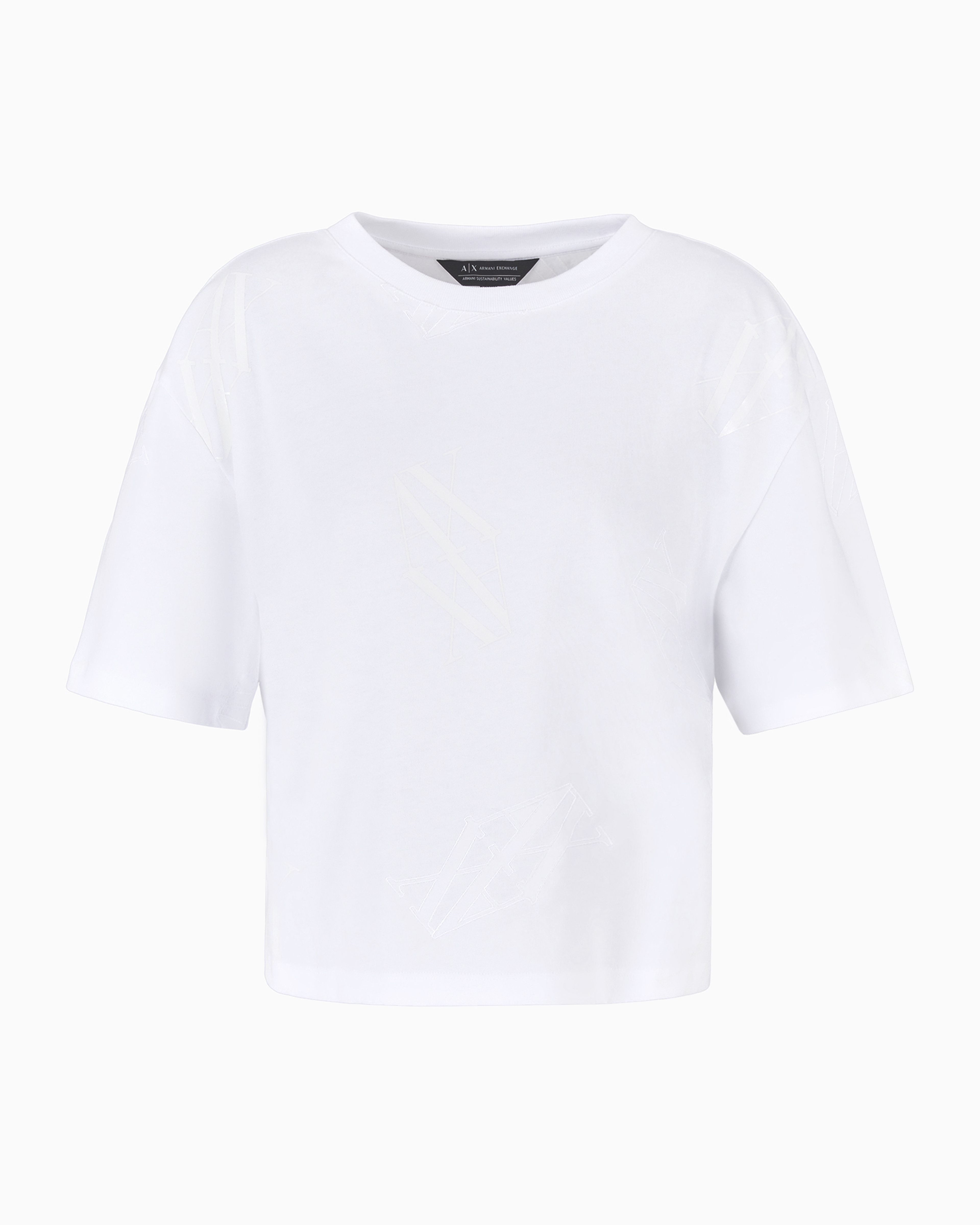 Armani Exchange Official Store Cropped T-shirts In White