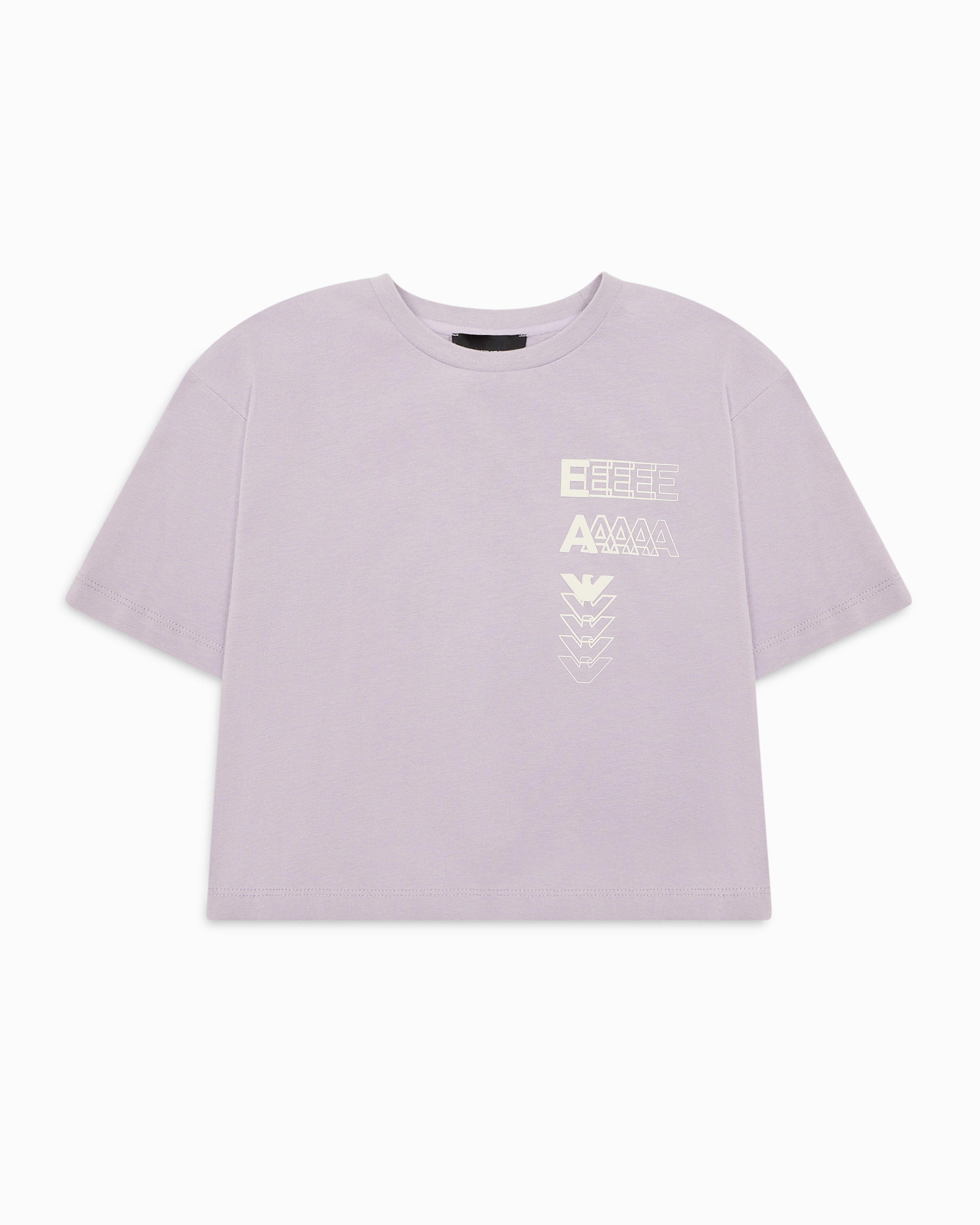 Emporio Armani Official Store Jersey T-shirt With Gradient Logo In Lilla