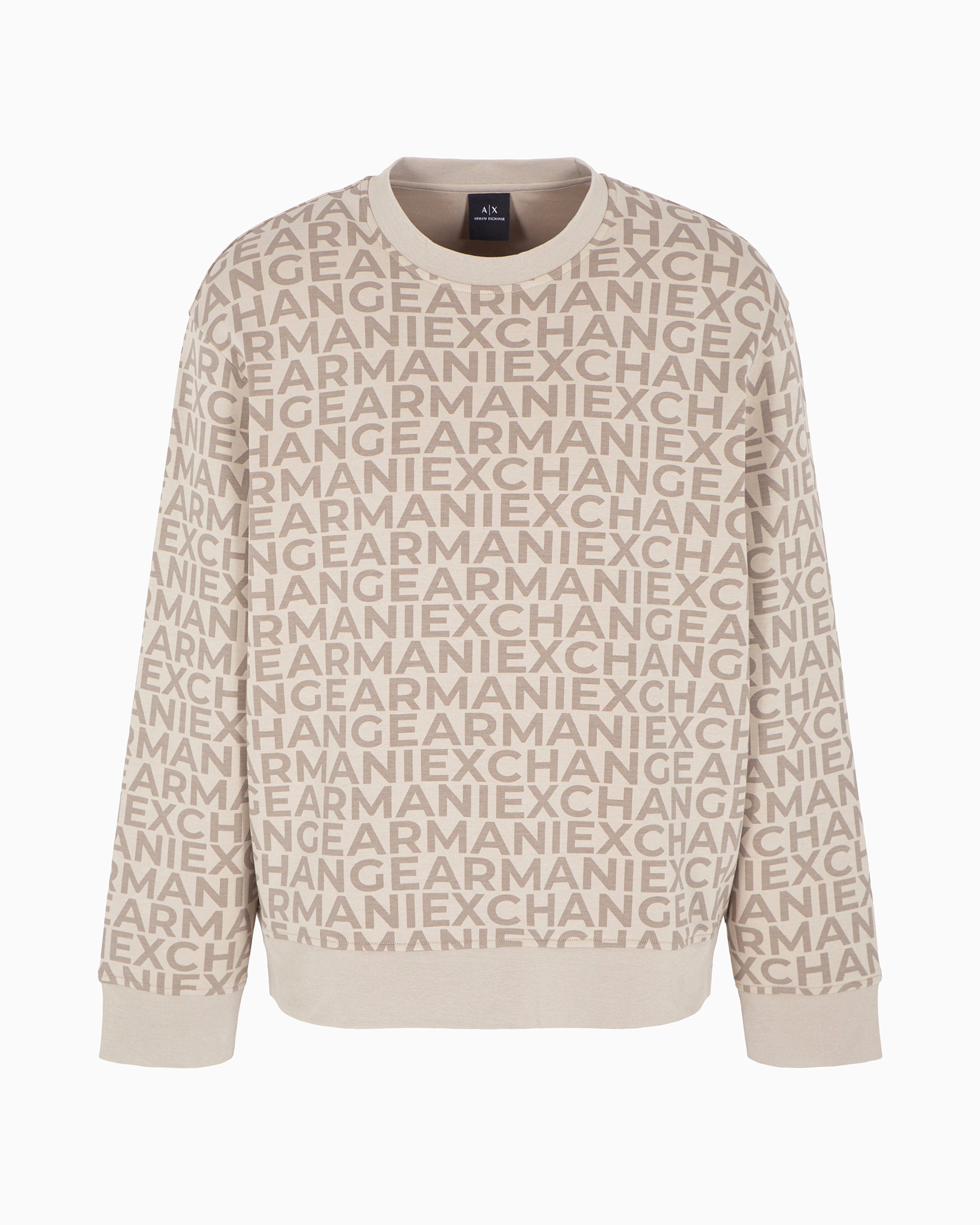 Armani Exchange Official Store Sweatshirts Without Hood In Beige