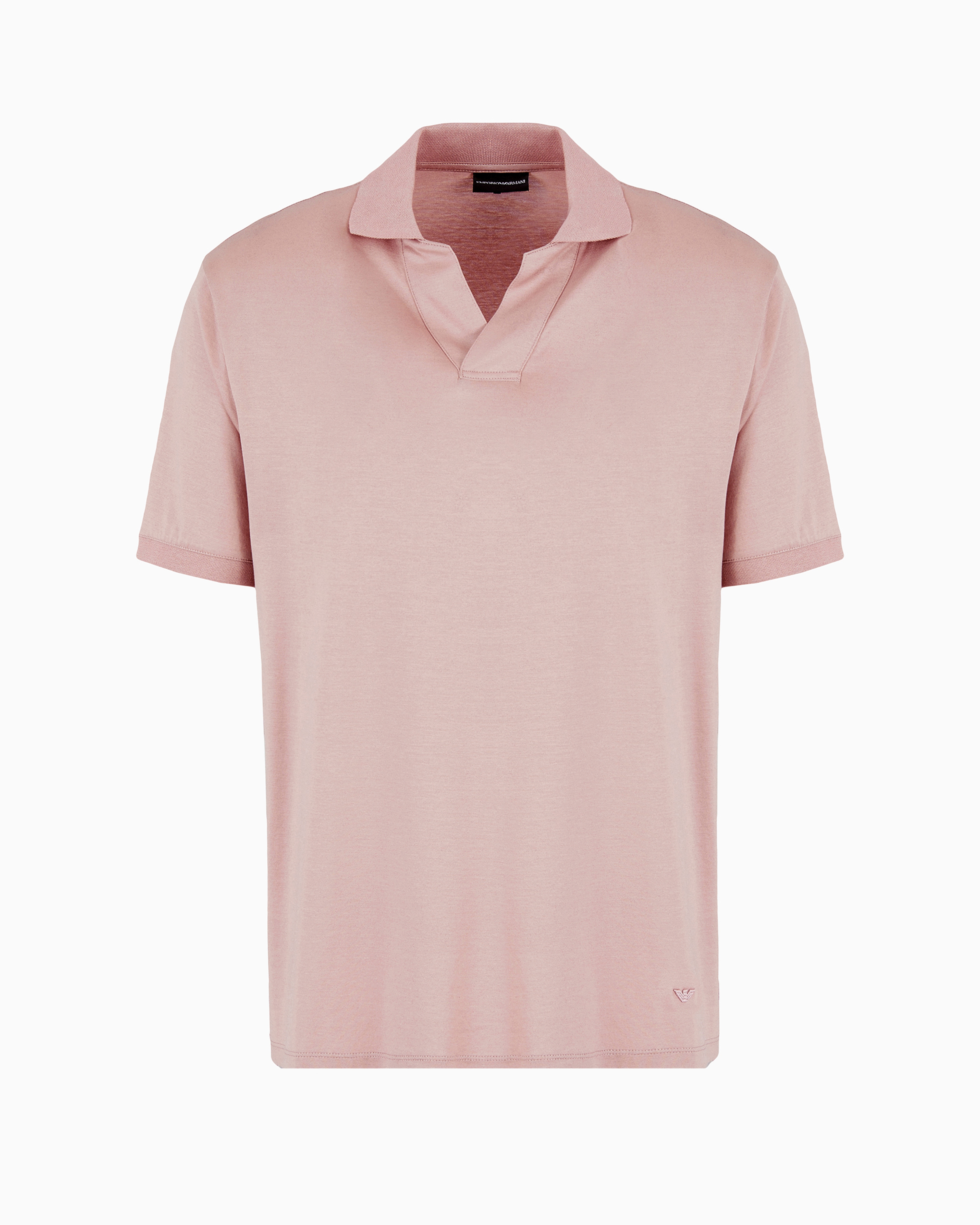 Emporio Armani Official Store Asv Lyocell-blend Jersey Polo Shirt In Pink