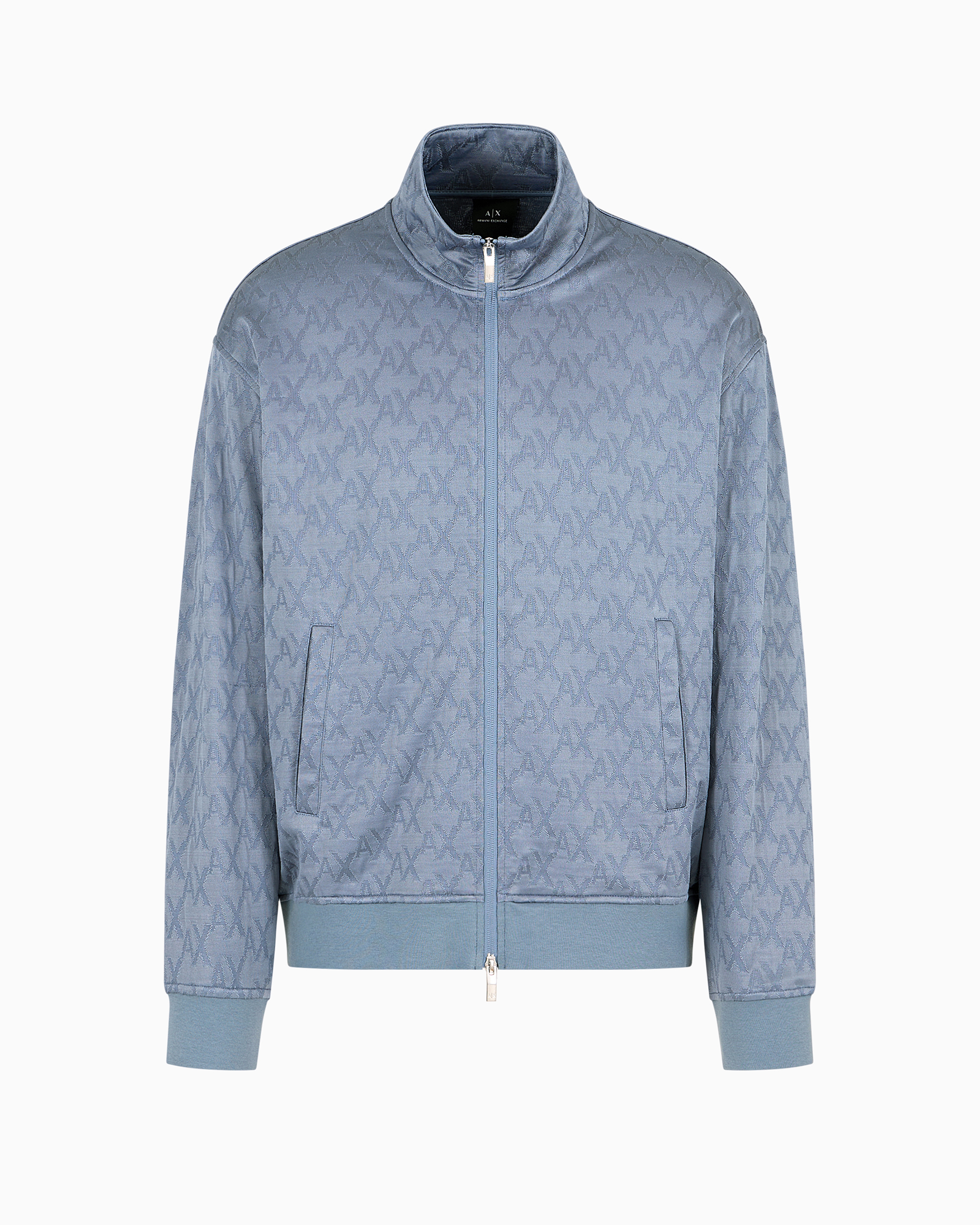 Armani Exchange Official Store Zip-up Sweatshirts In Azure