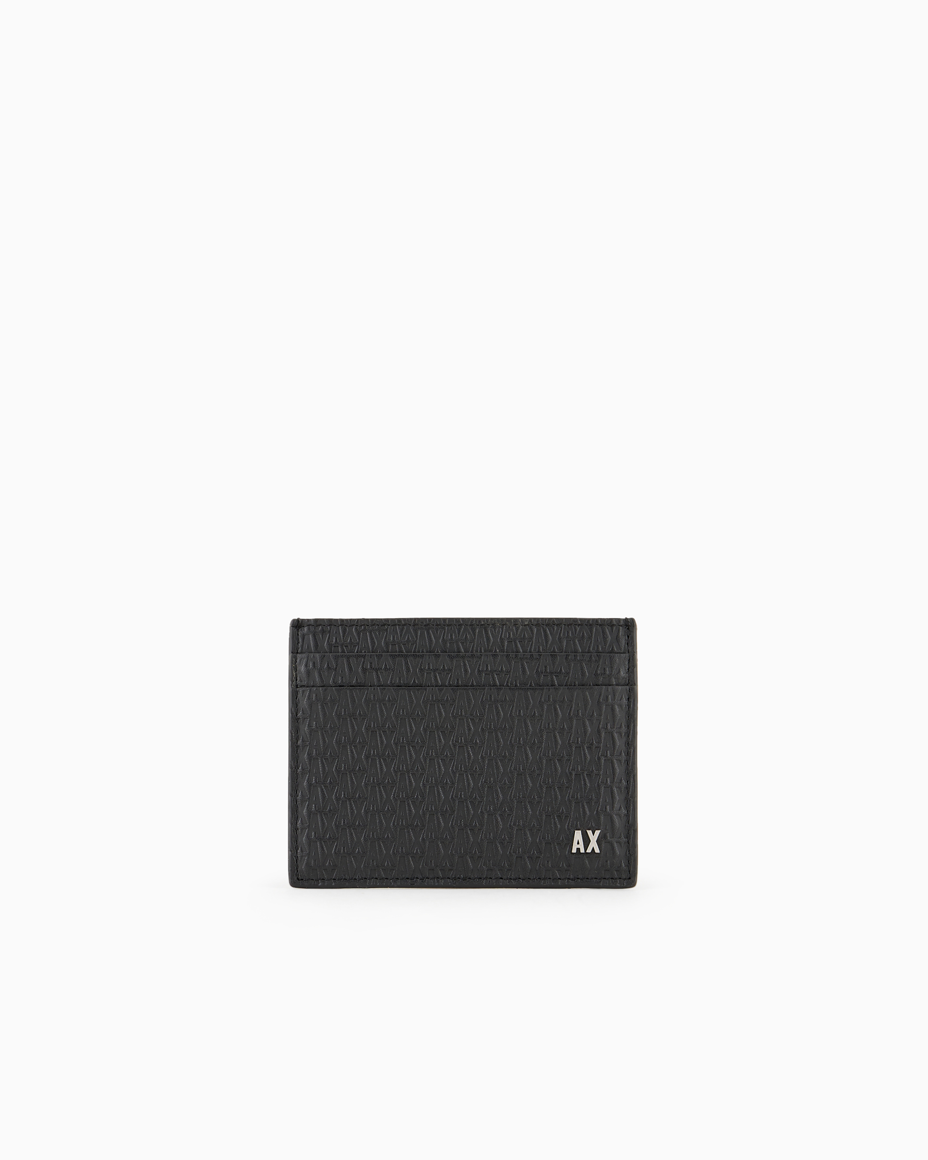 Armani Exchange Official Store Leather Book Wallet In Black