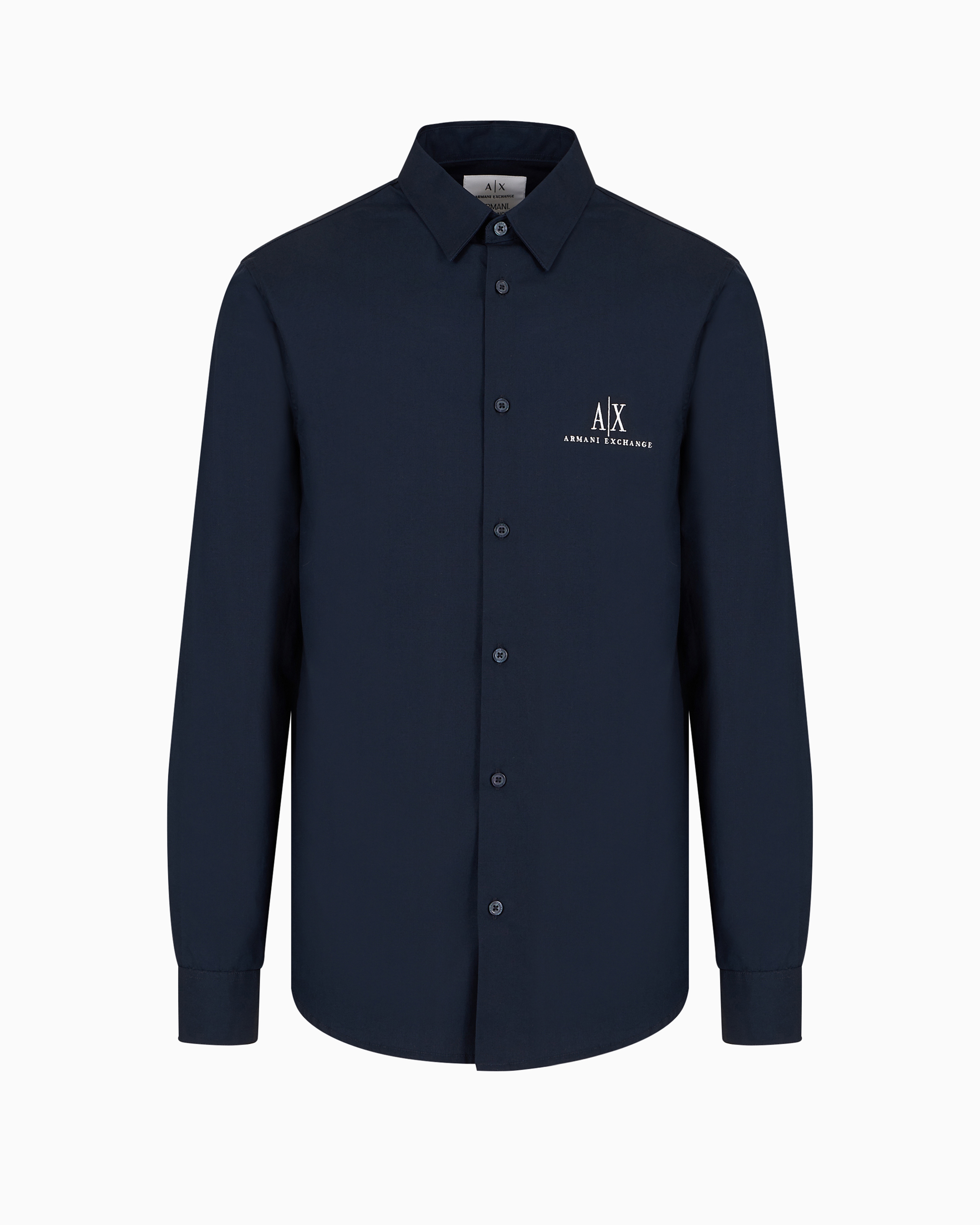 Shop Armani Exchange Icon Project Regular Fit Poplin Shirt In Blue