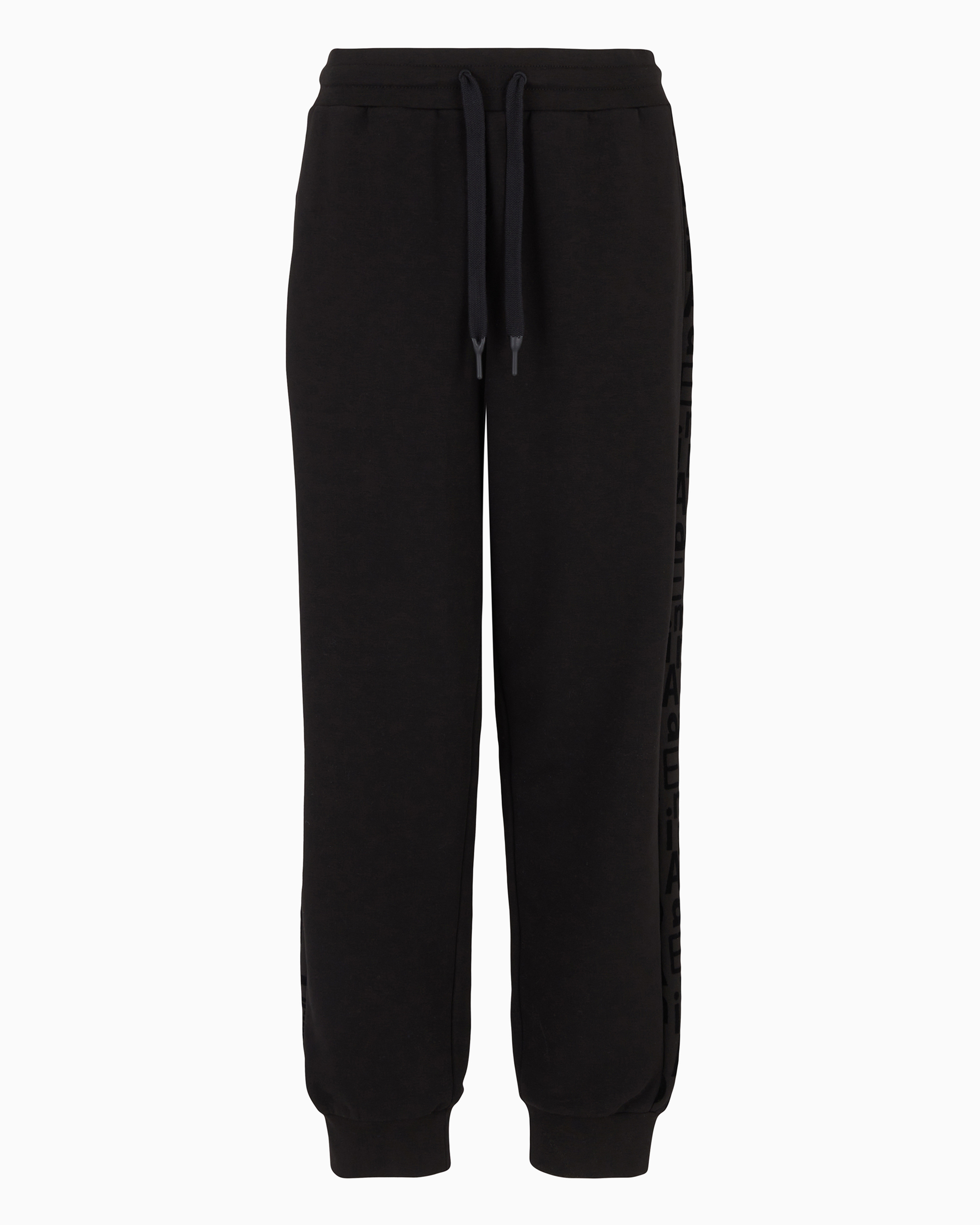 Shop Ea7 Graphic Series Joggers In Organic Cotton And Stretch Modal In Black