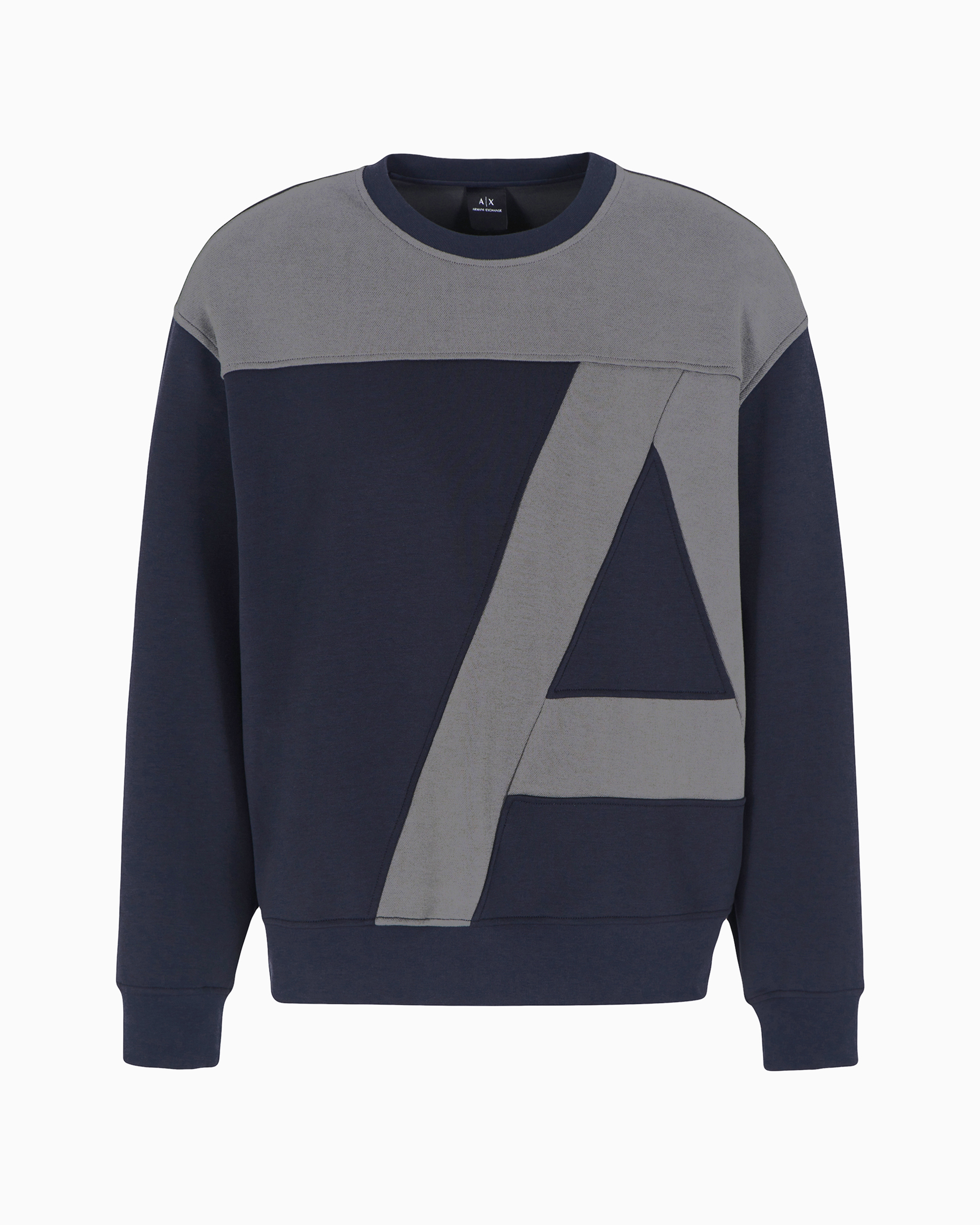 Armani Exchange Official Store Sweatshirts Without Hood In Navy Blue