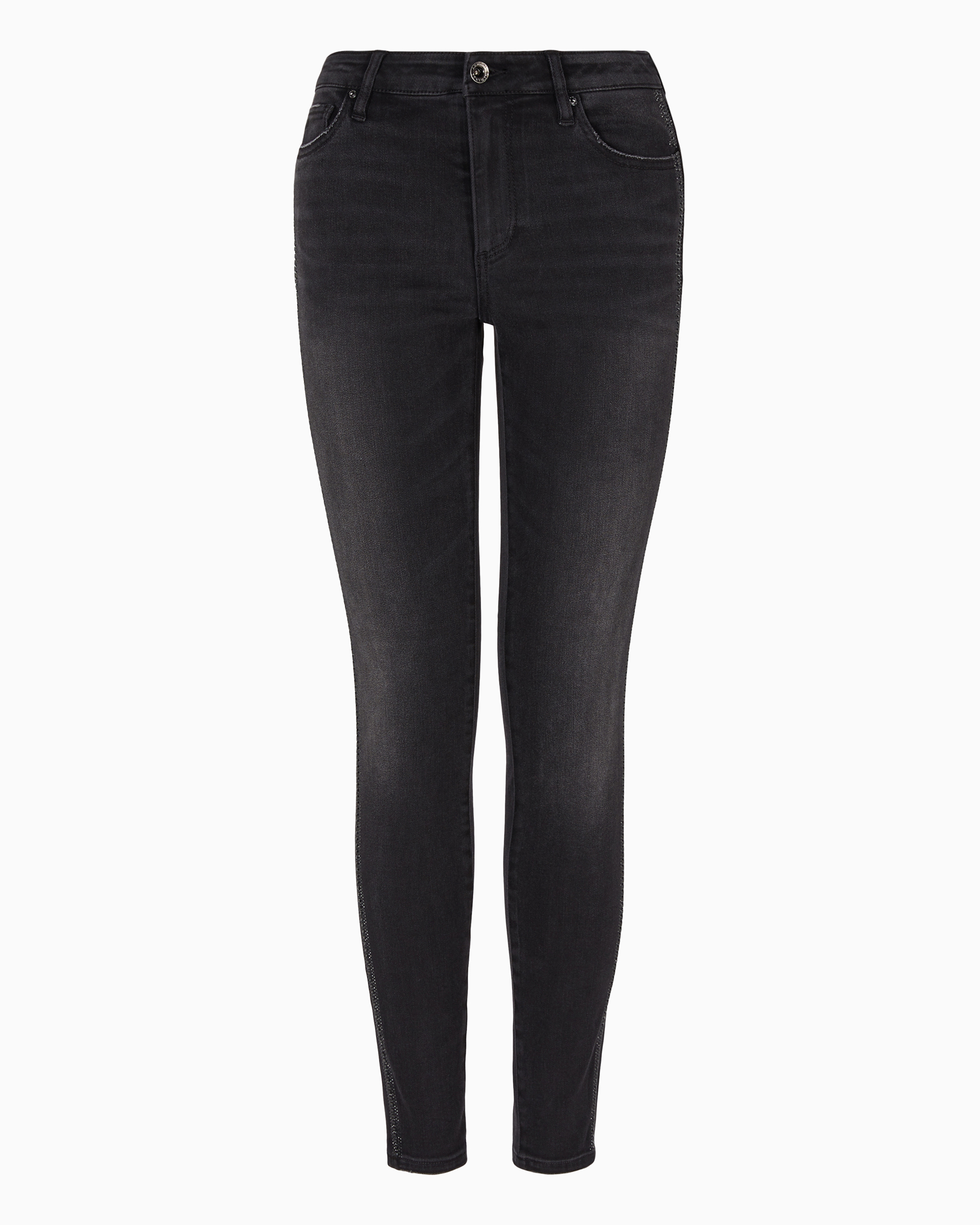 Armani Exchange Official Store J69 Super Skinny Lift Up Jeans In Indigo Denim In Black