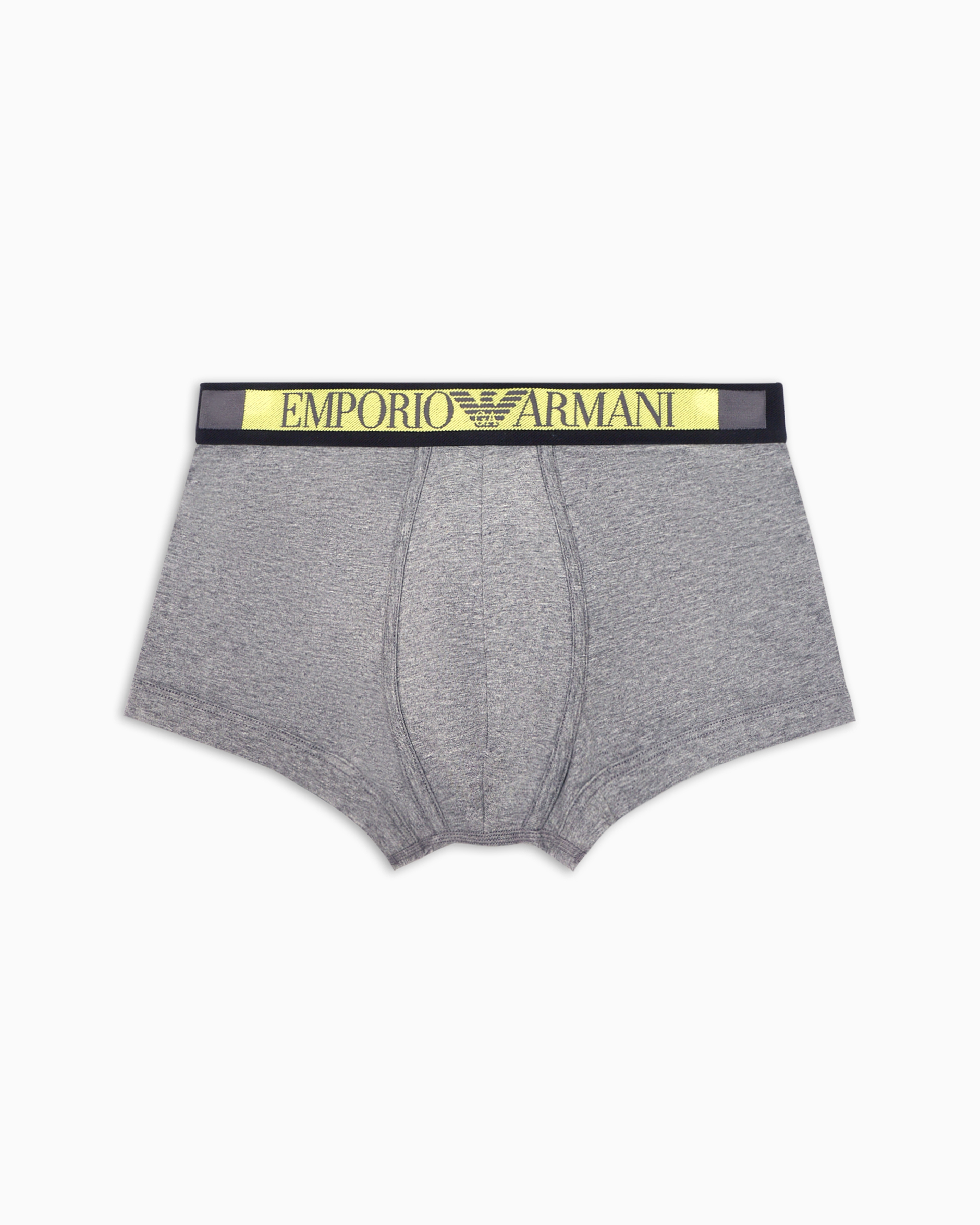 Shop Emporio Armani Asv Eng Anliegende Boxershorts Aus Bio-baumwolle Mit Logo-label In Grau