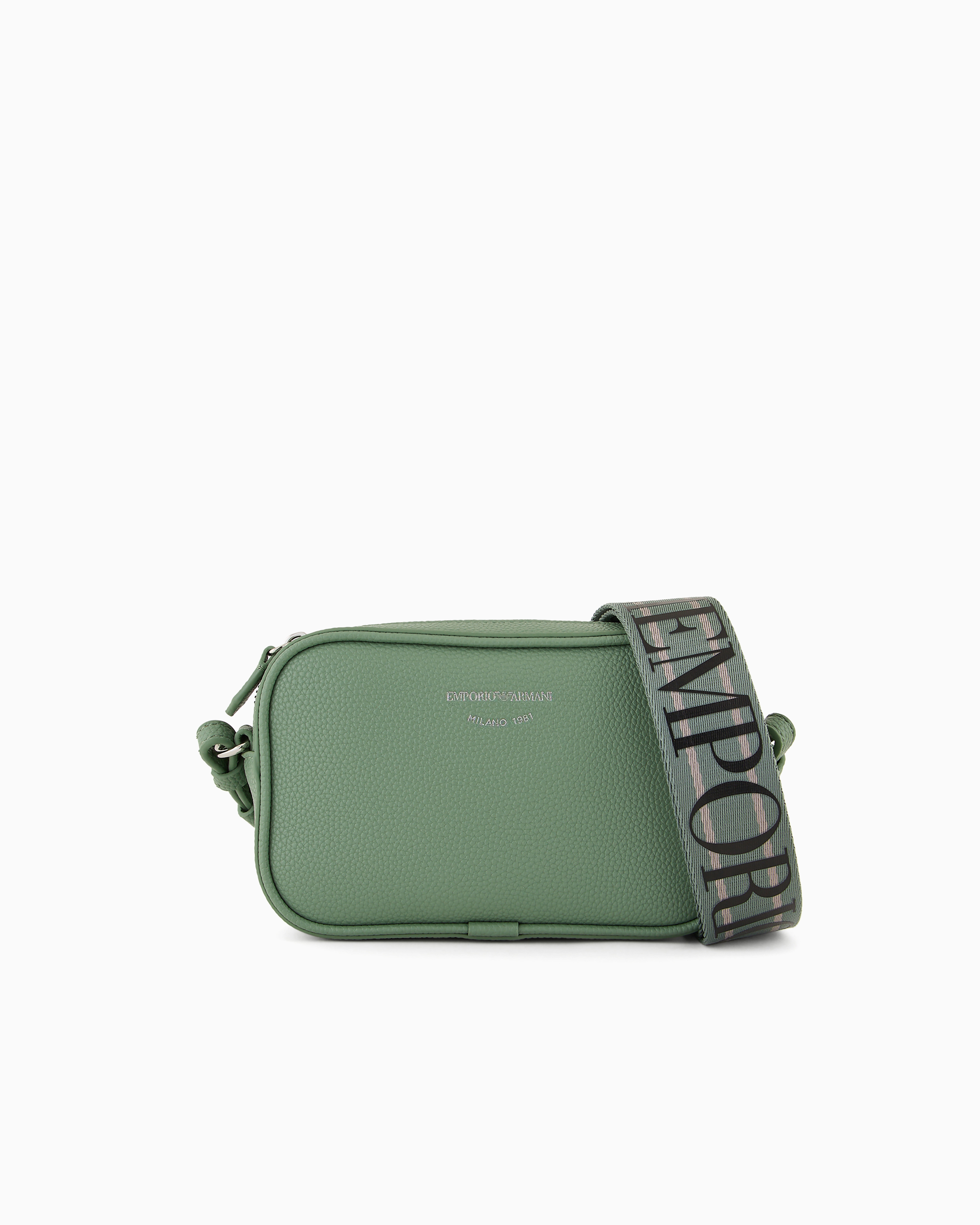 Shop Emporio Armani Deer-print Camera Case With Shoulder Strap In Light Green