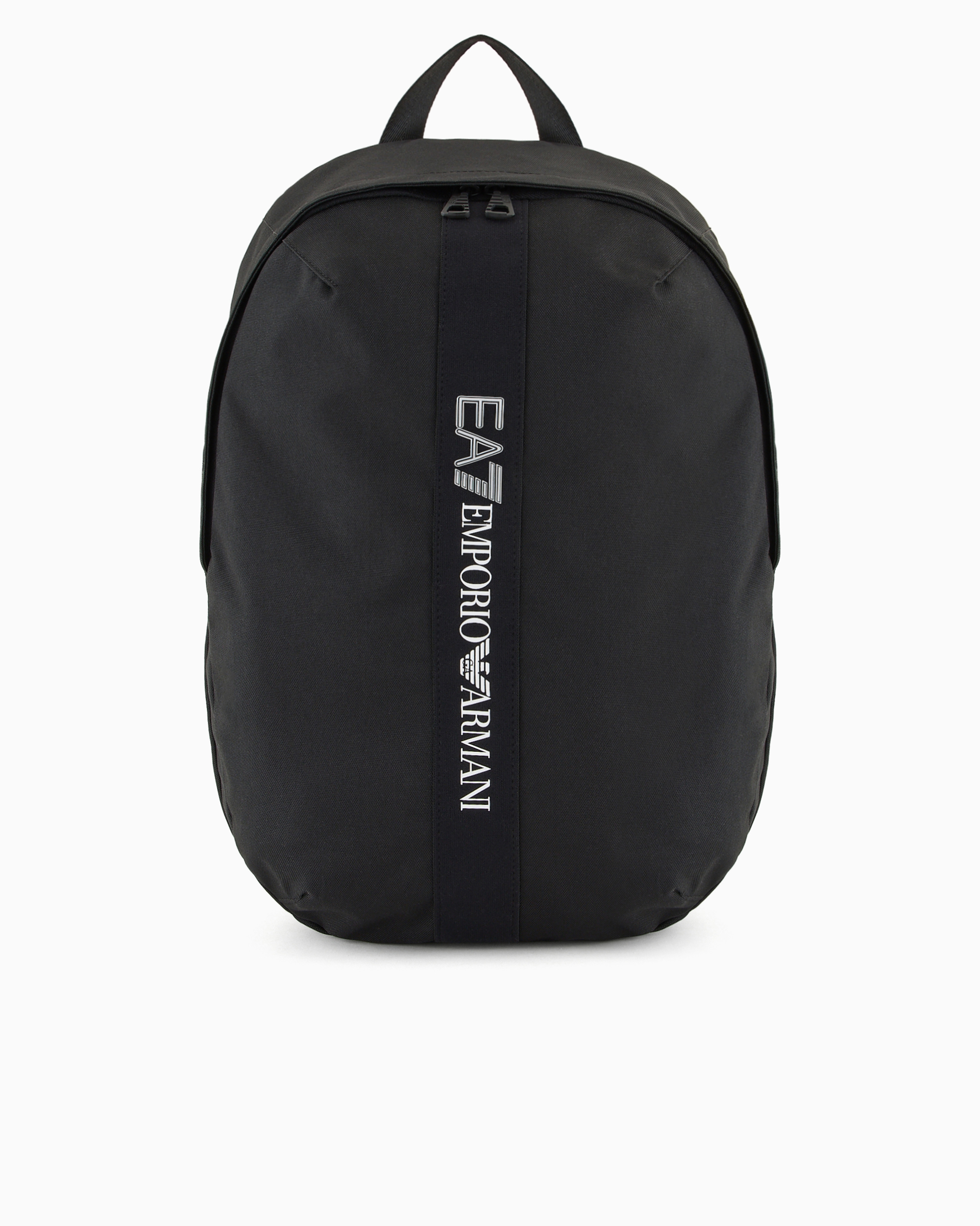 Ea7 Official Store Asv Recycled Fabric Round Backpack In Black