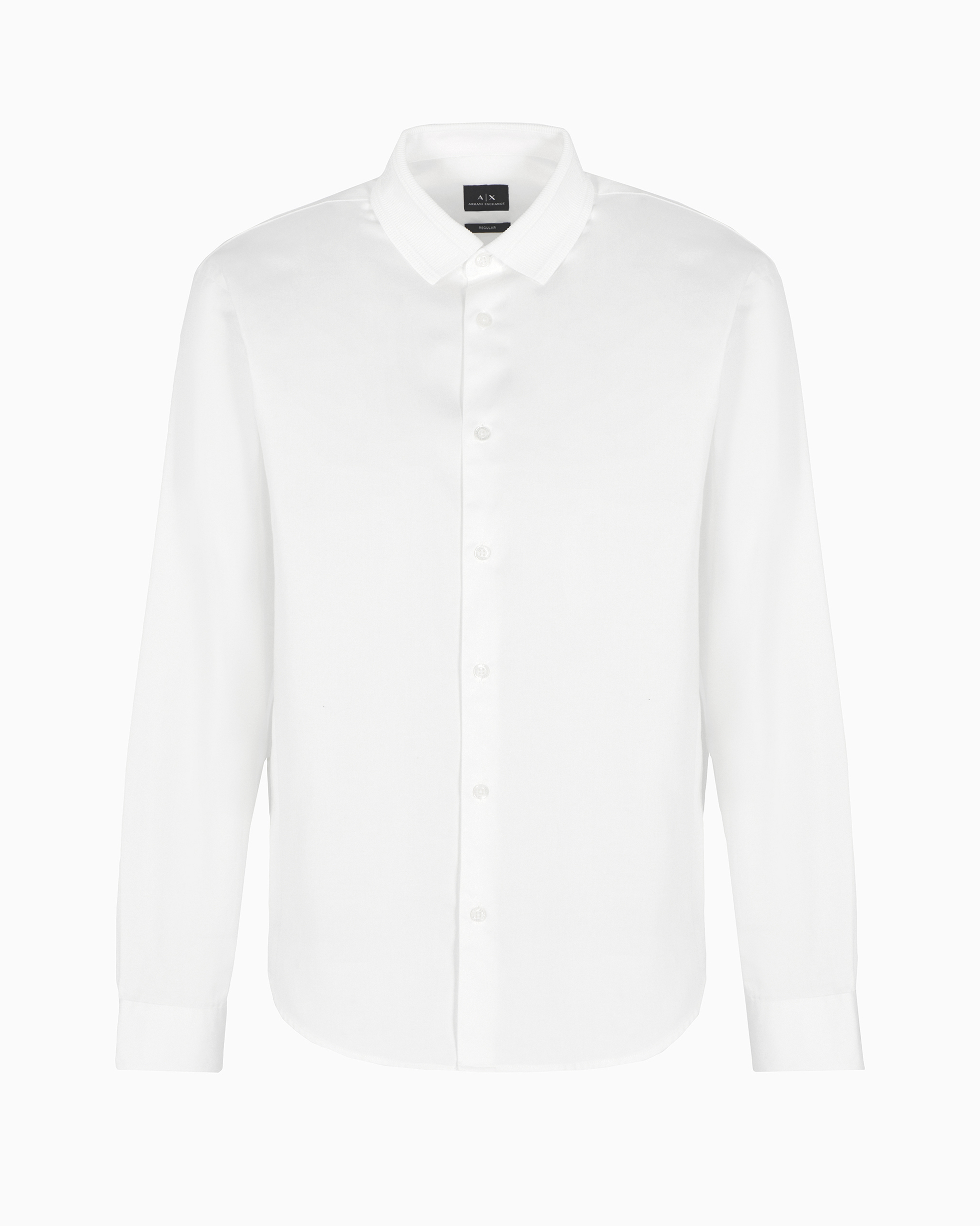 Shop Armani Exchange Regular Fit Stretch Satin Shirt In White