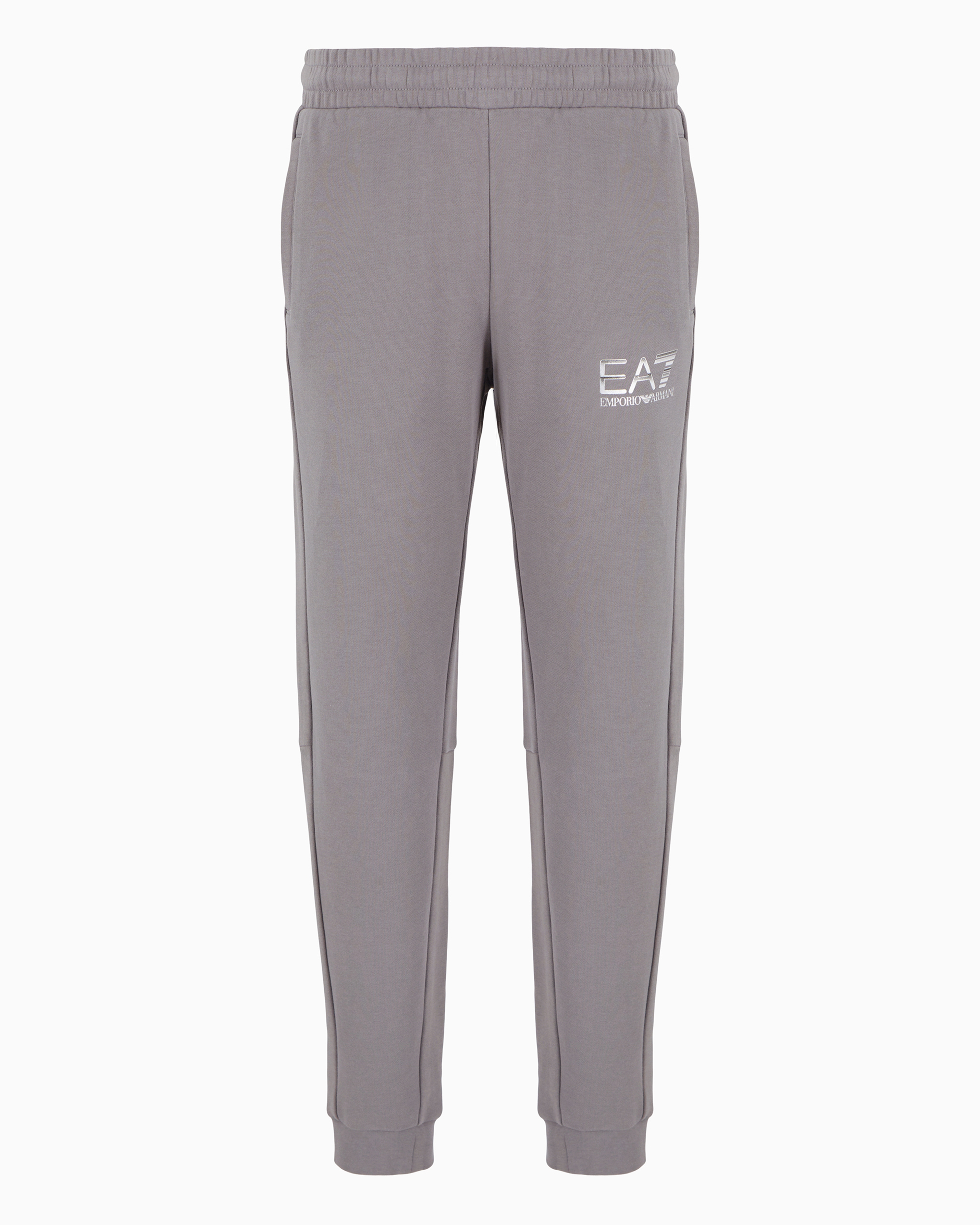 Ea7 Official Store Logo Series Cotton Joggers In Brown