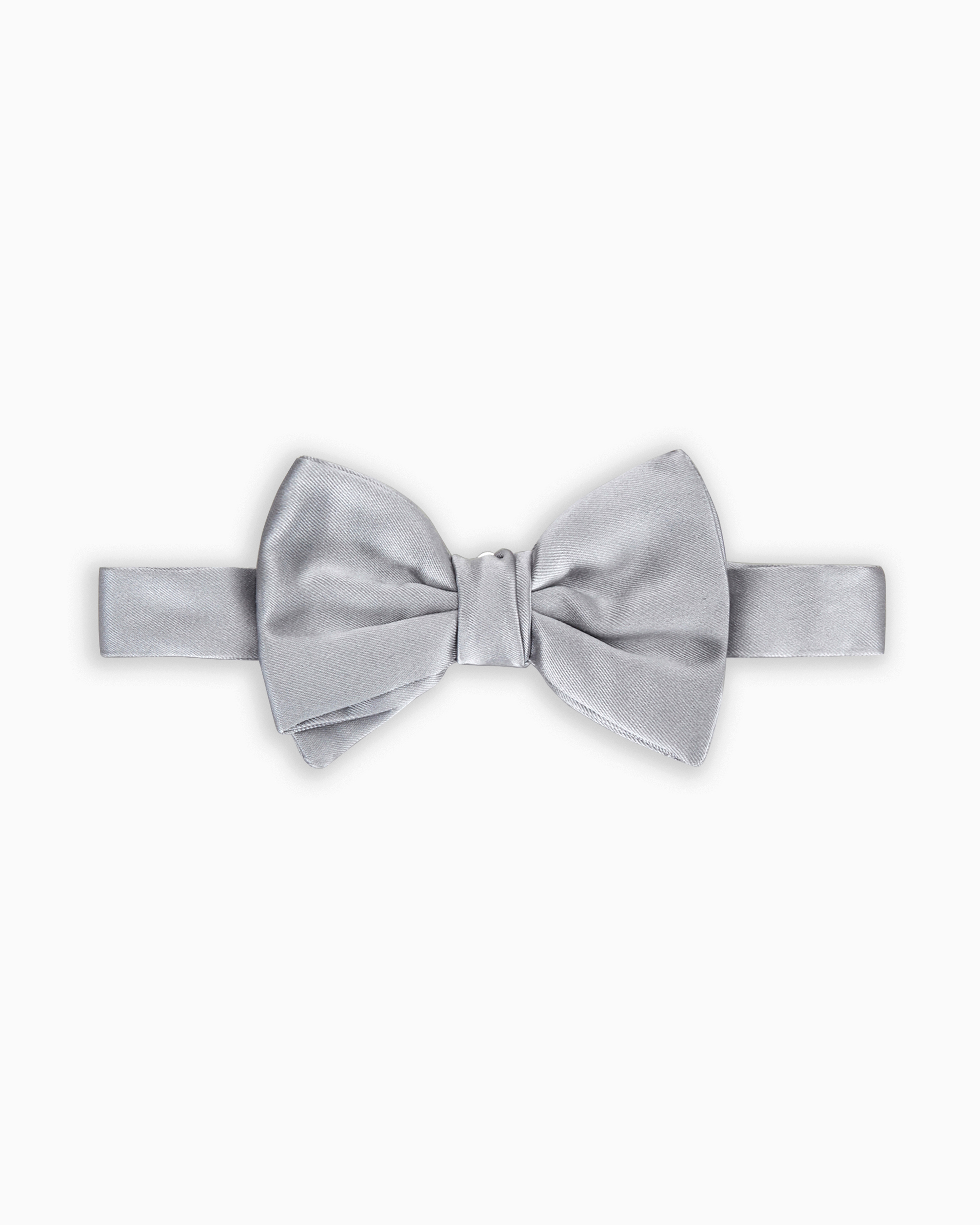 Giorgio Armani Official Store Pure Silk Bow Tie In Light Gray