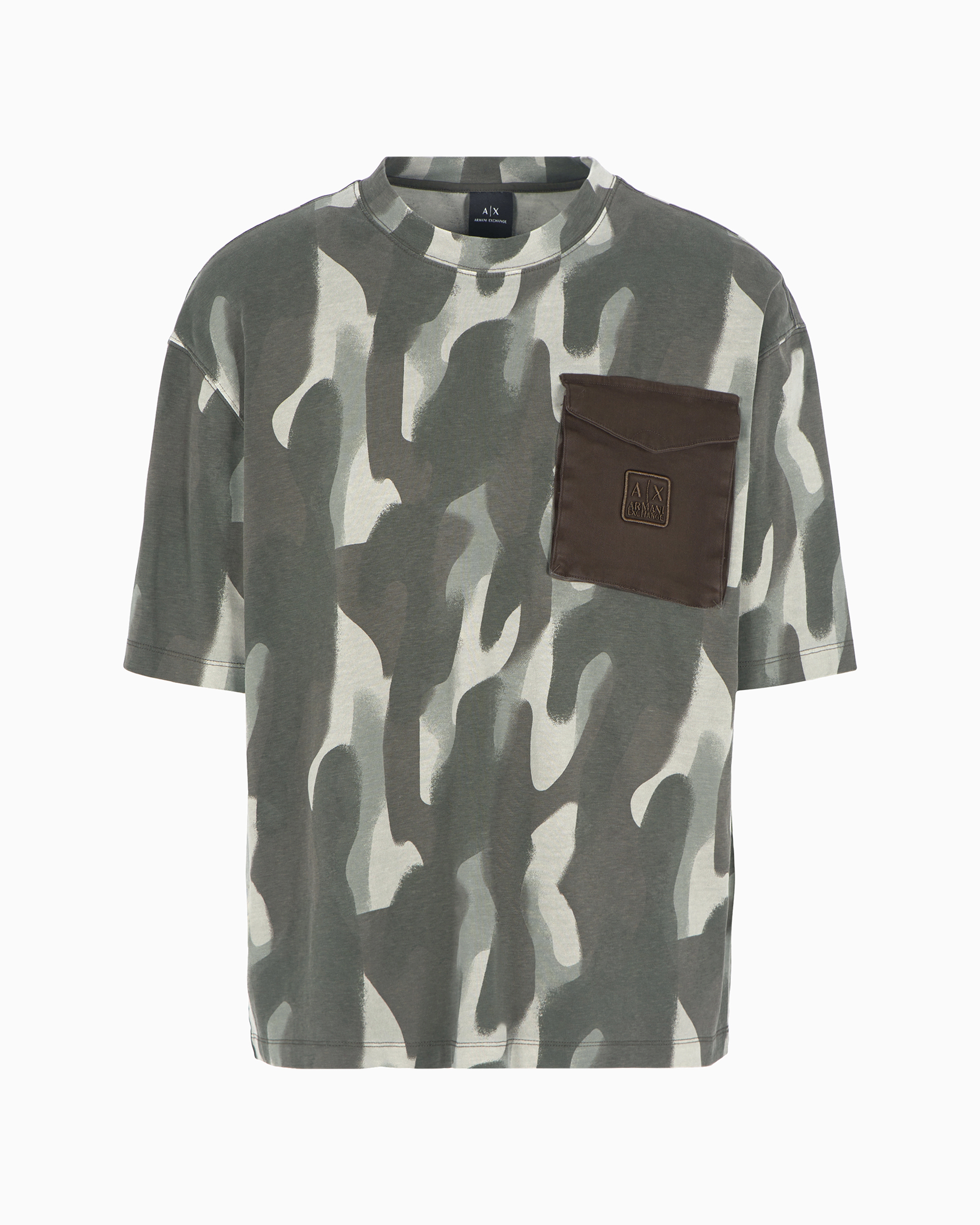 Armani Exchange Official Store Relaxed Fit T-shirts In Verde Scuro 1