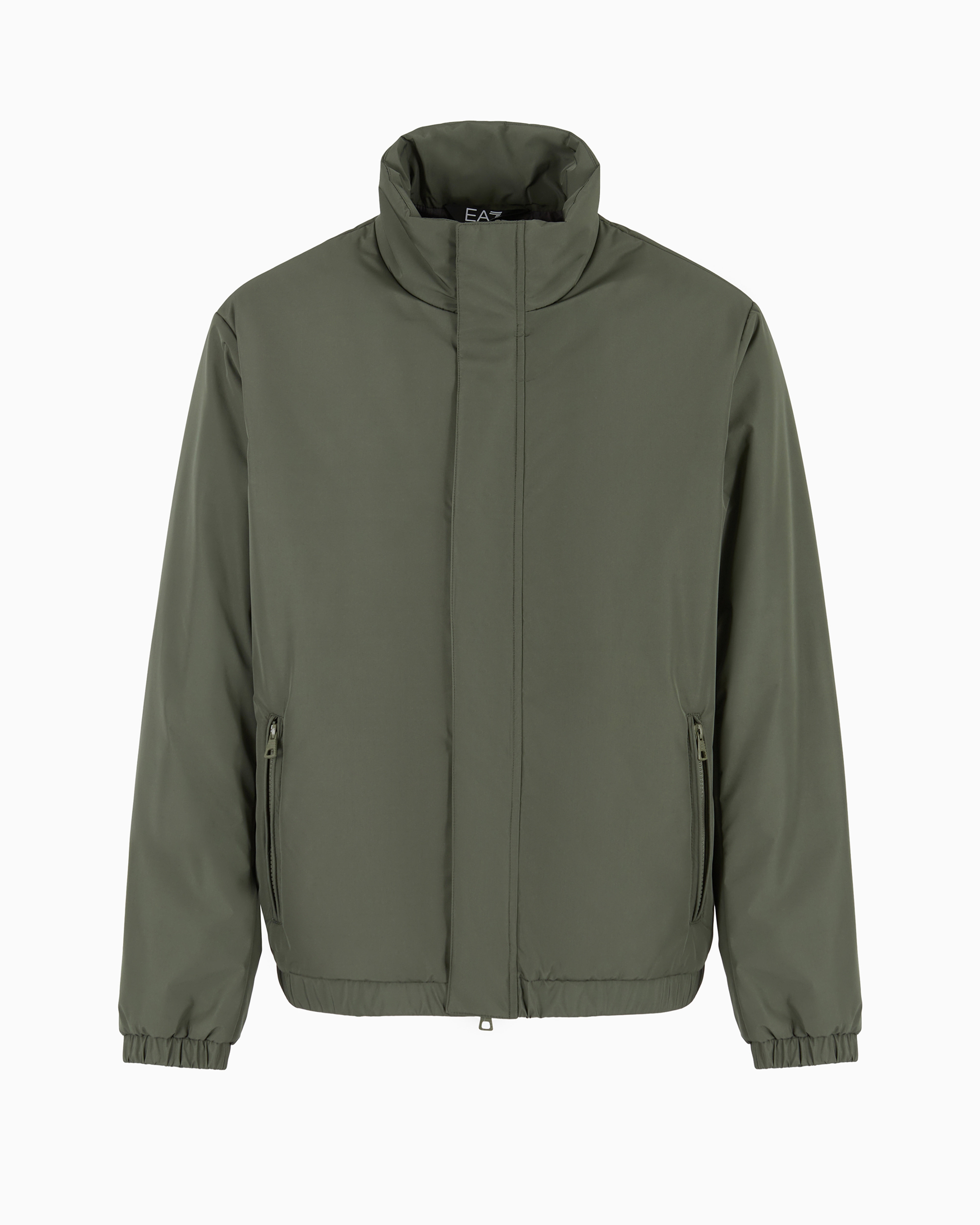 Ea7 Logo Series Unisex Technical Fabric Bomber Jacket In Green