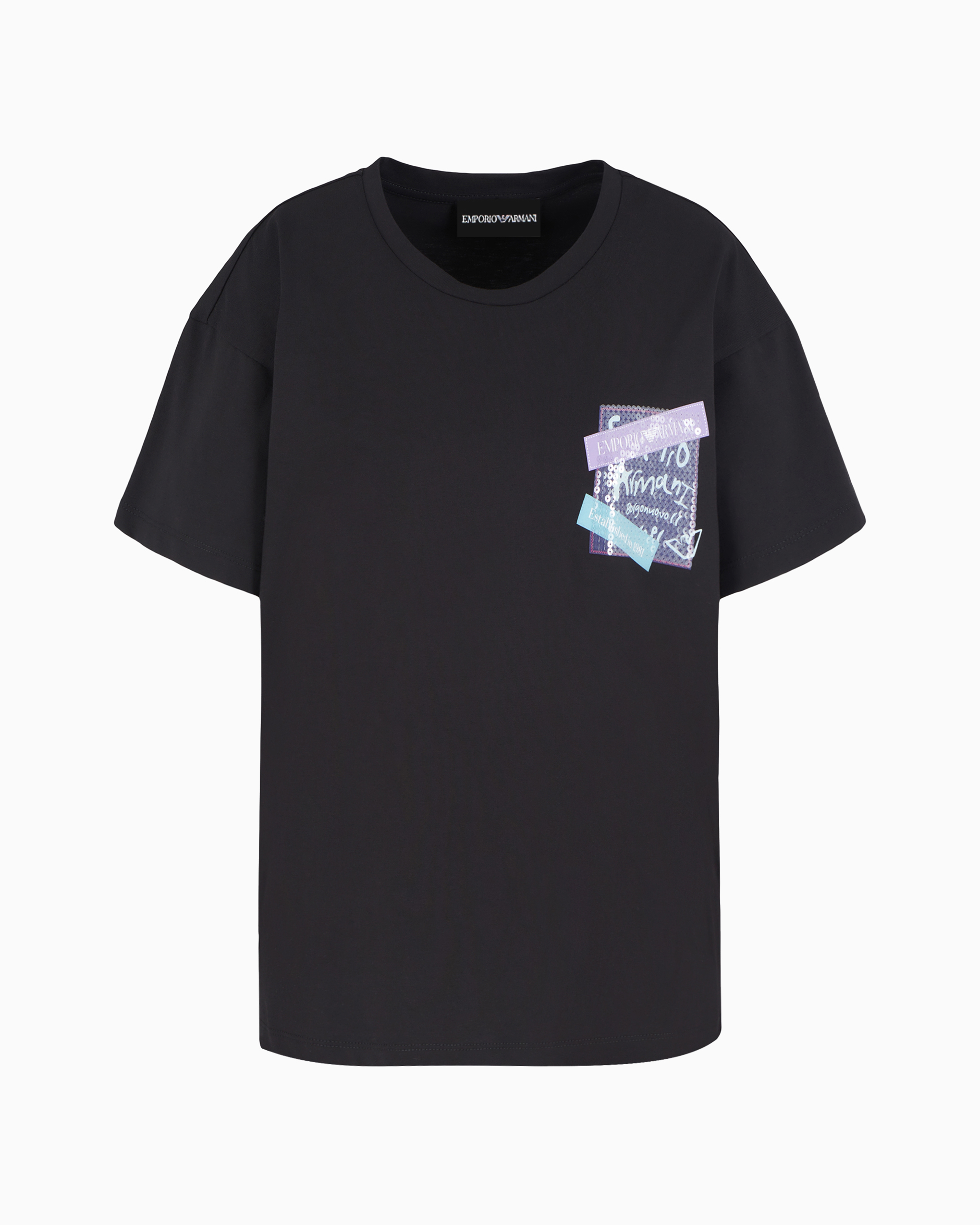 Emporio Armani Official Store Regular Fit T-shirts In Black