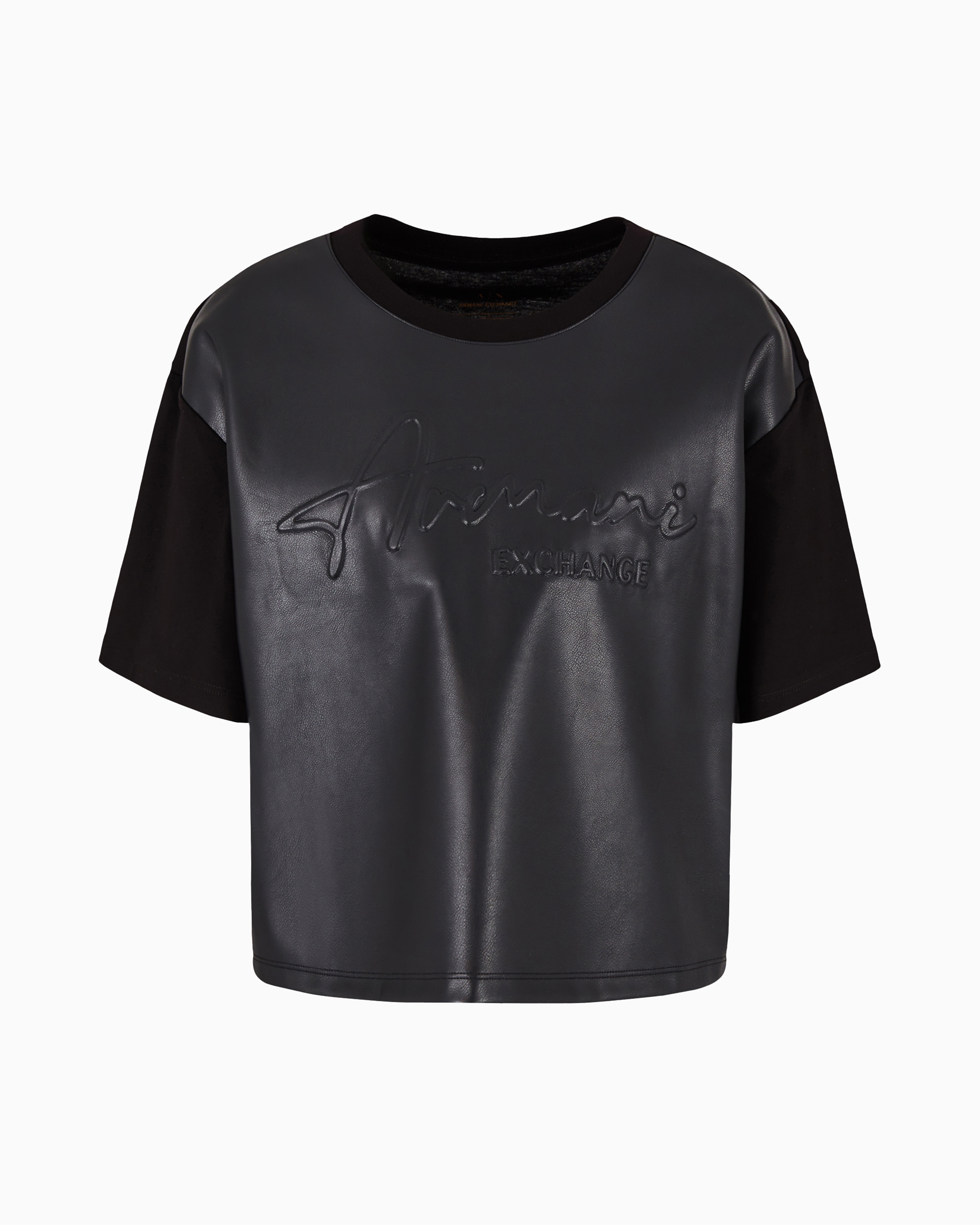 Armani Exchange Official Store Cropped T-shirts In Black