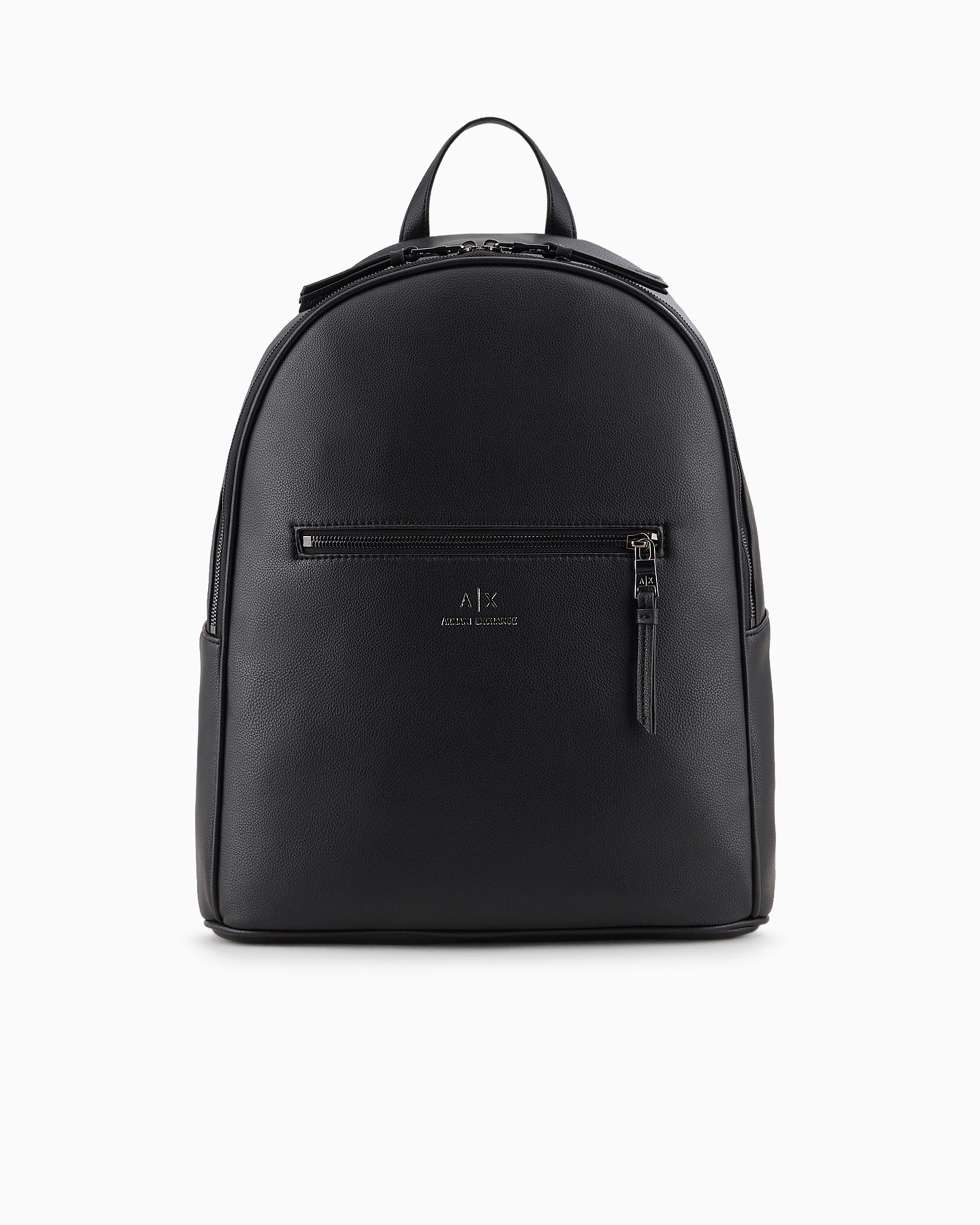 Armani Exchange Zip-pocket Backpack In Black
