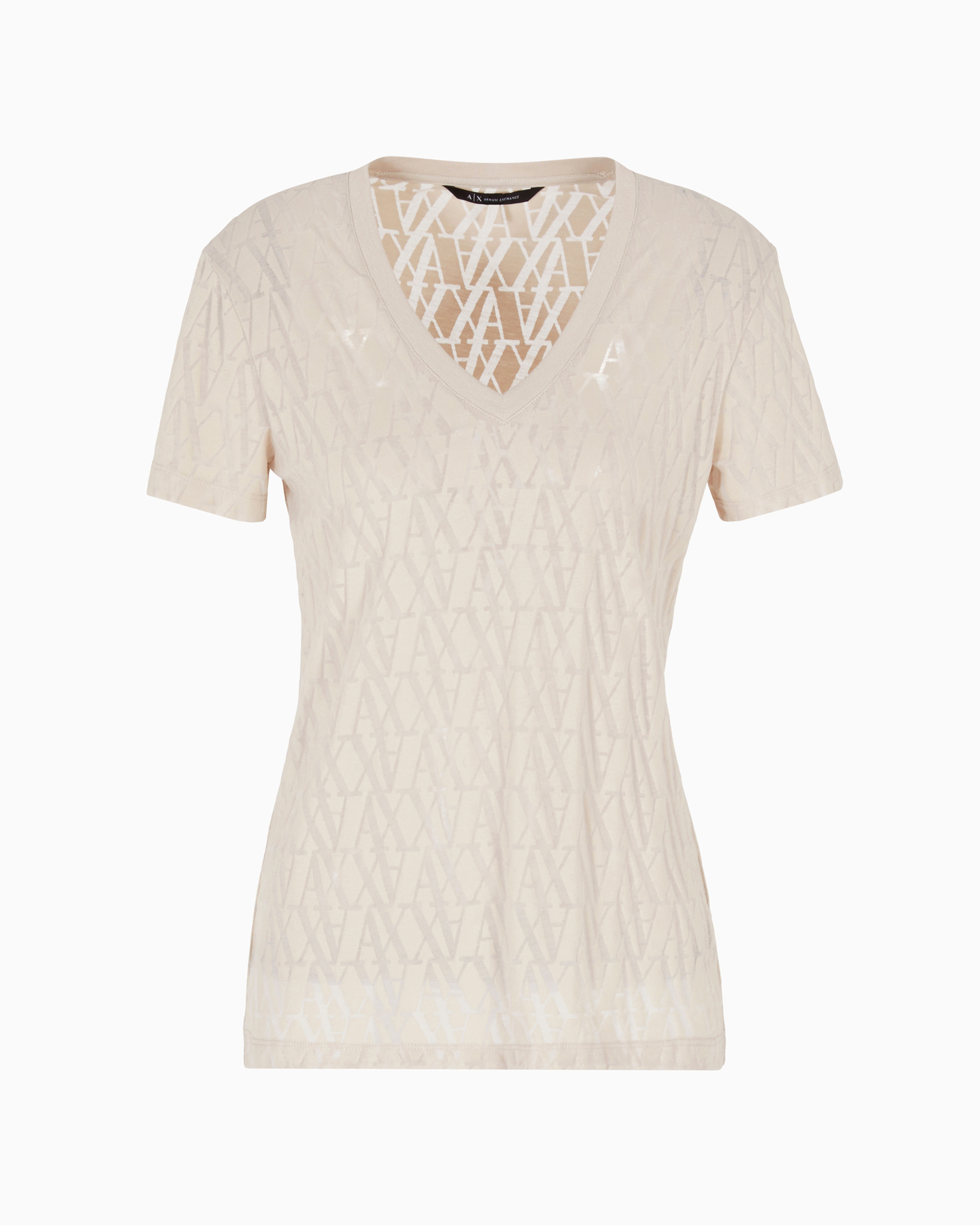 Armani Exchange Official Store Regular Fit T-shirts In Beige