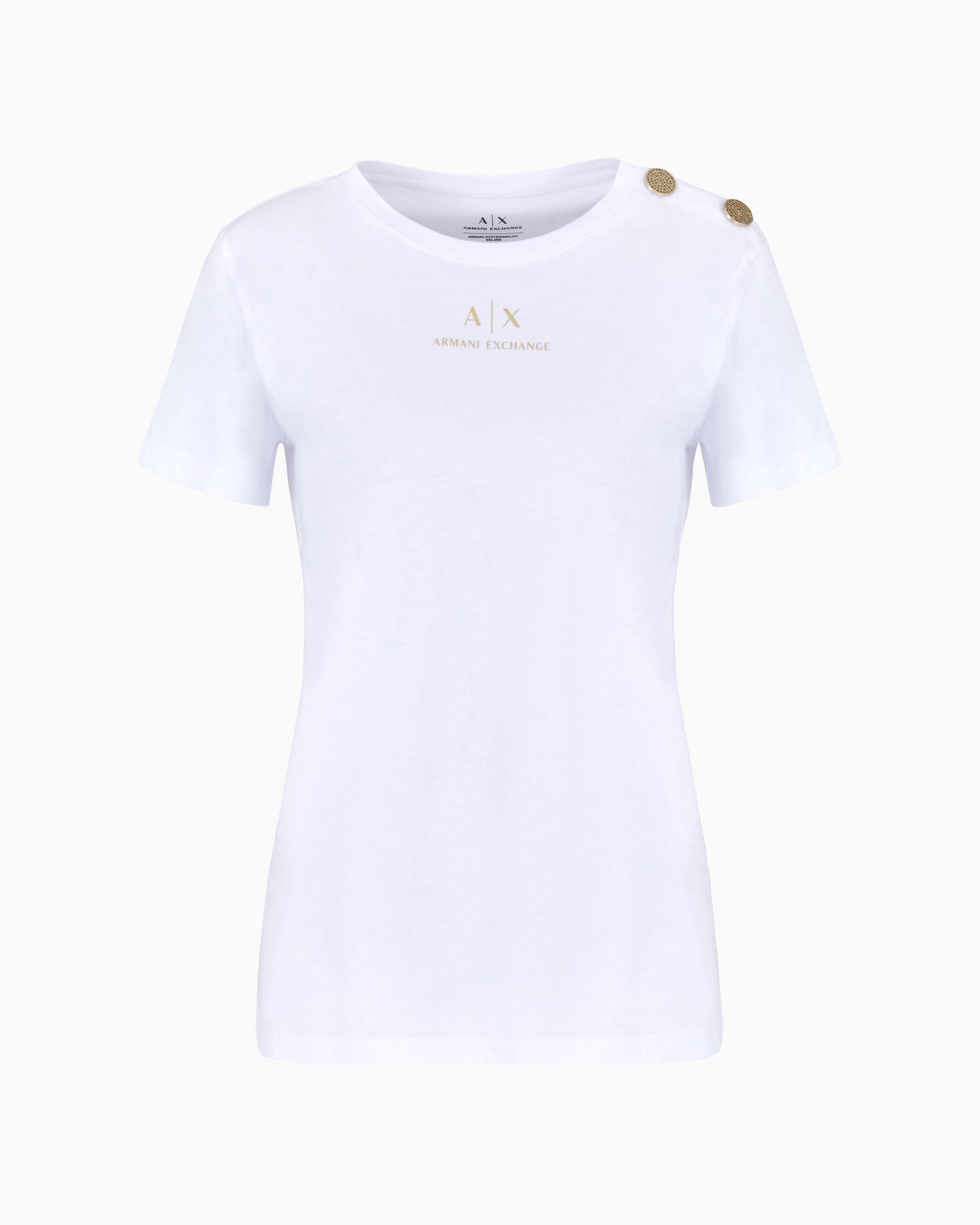 Armani Exchange Official Store Regular Fit T-shirts In White