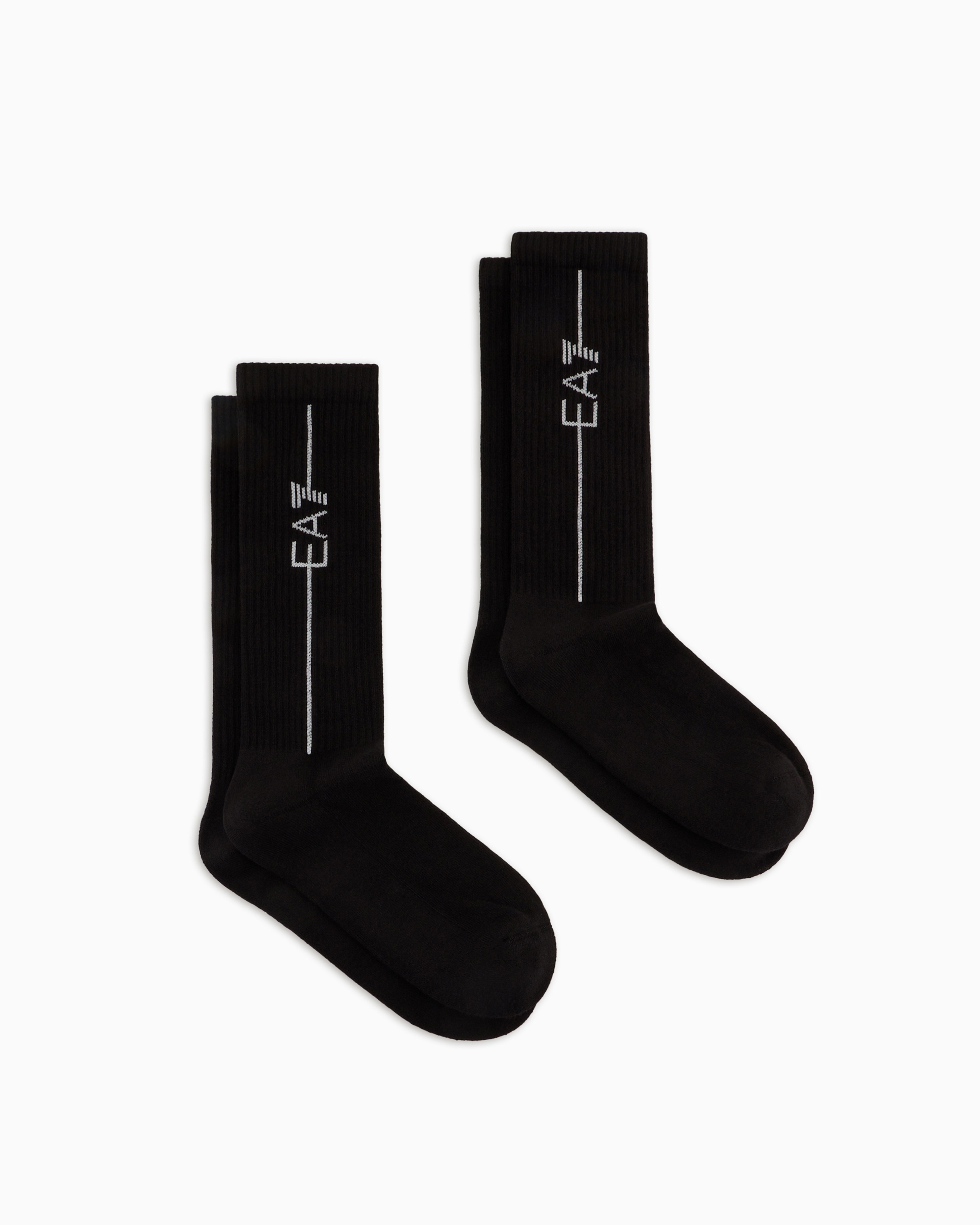 Ea7 Official Store Terrycloth Training Socks In Black Logo