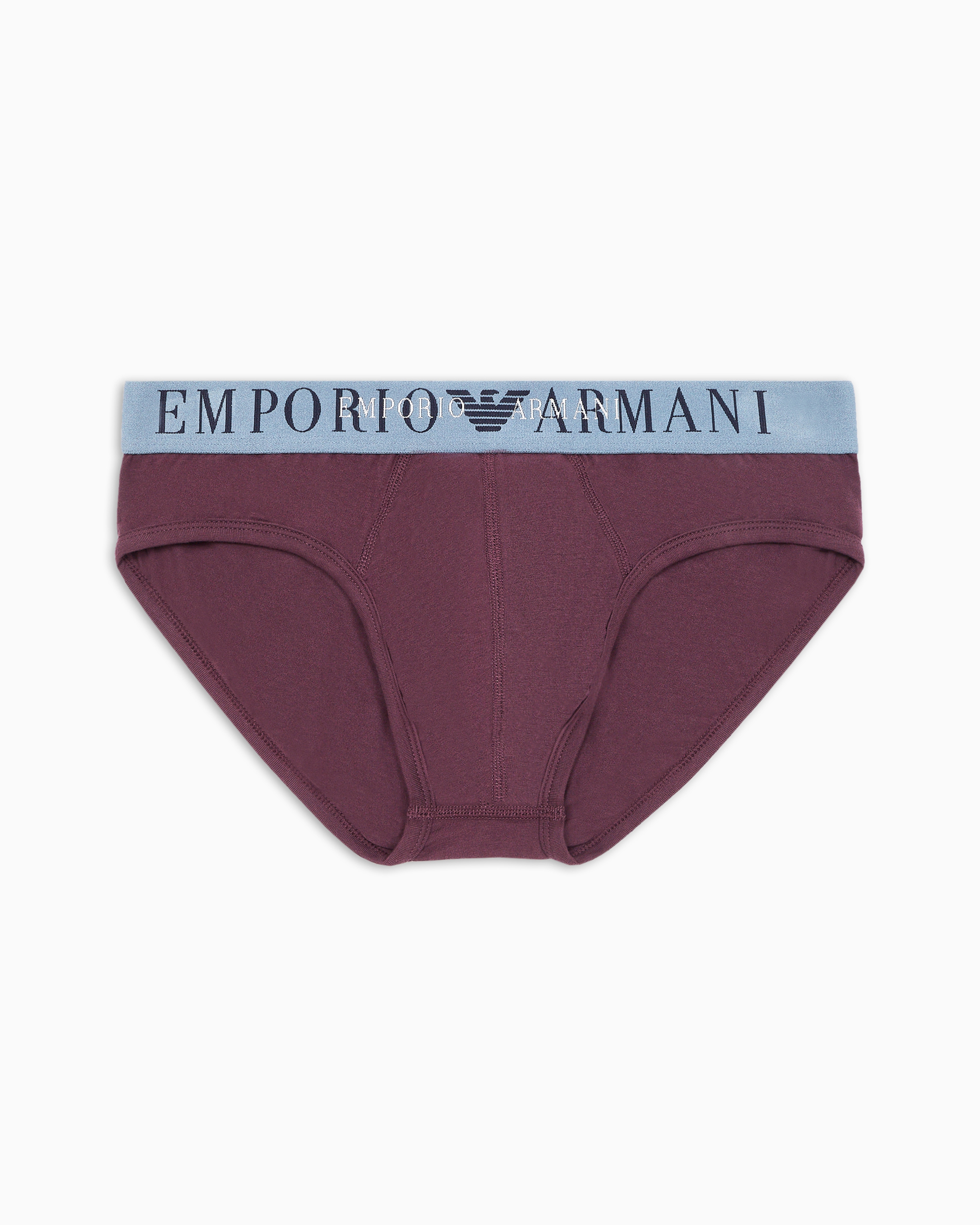 Shop Emporio Armani Asv Slip Aus The New Icon Bio-baumwolle In Violett