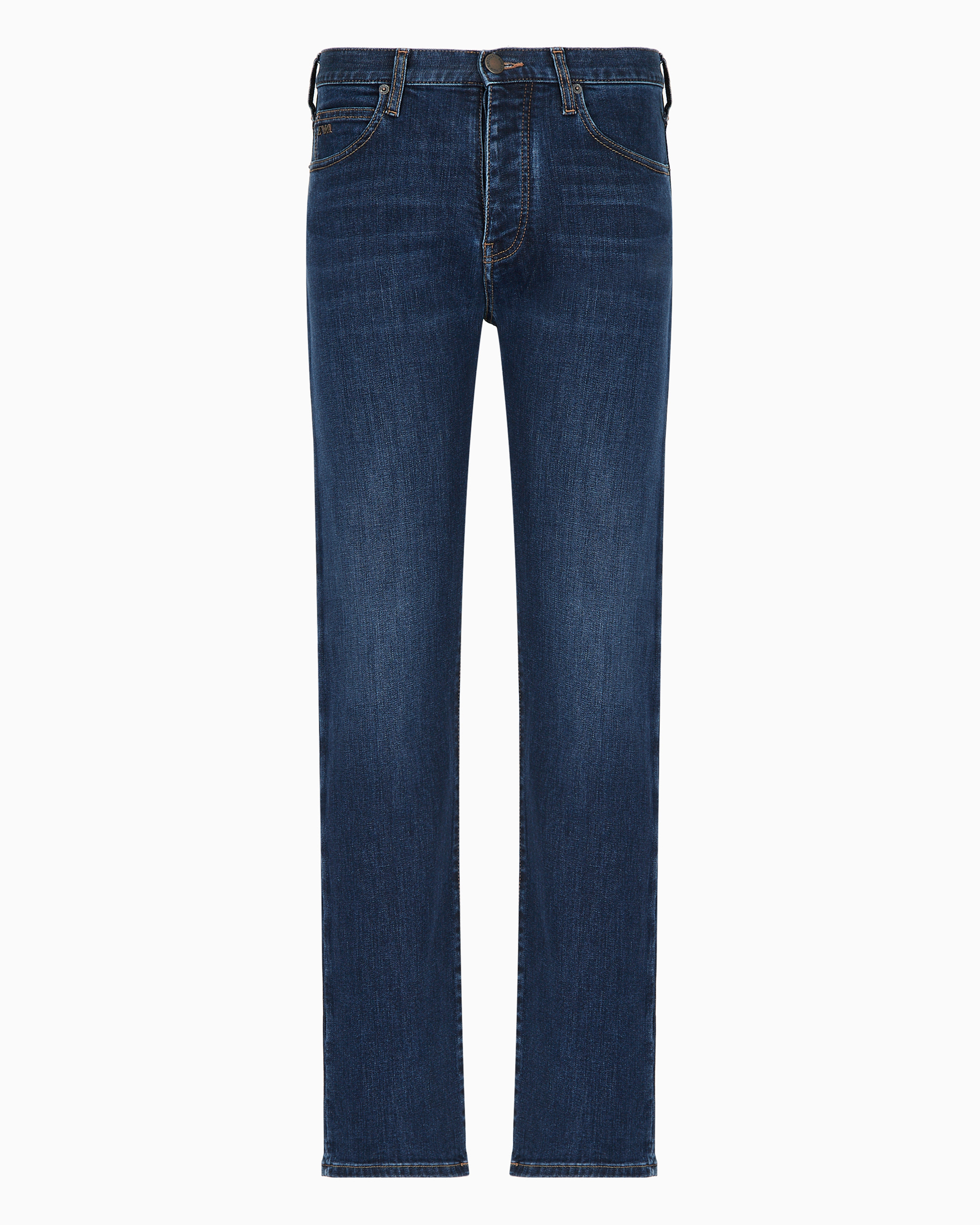 Emporio Armani J21 Regular-fit Jeans In Washed 11.5 Oz Comfort Denim In Blue