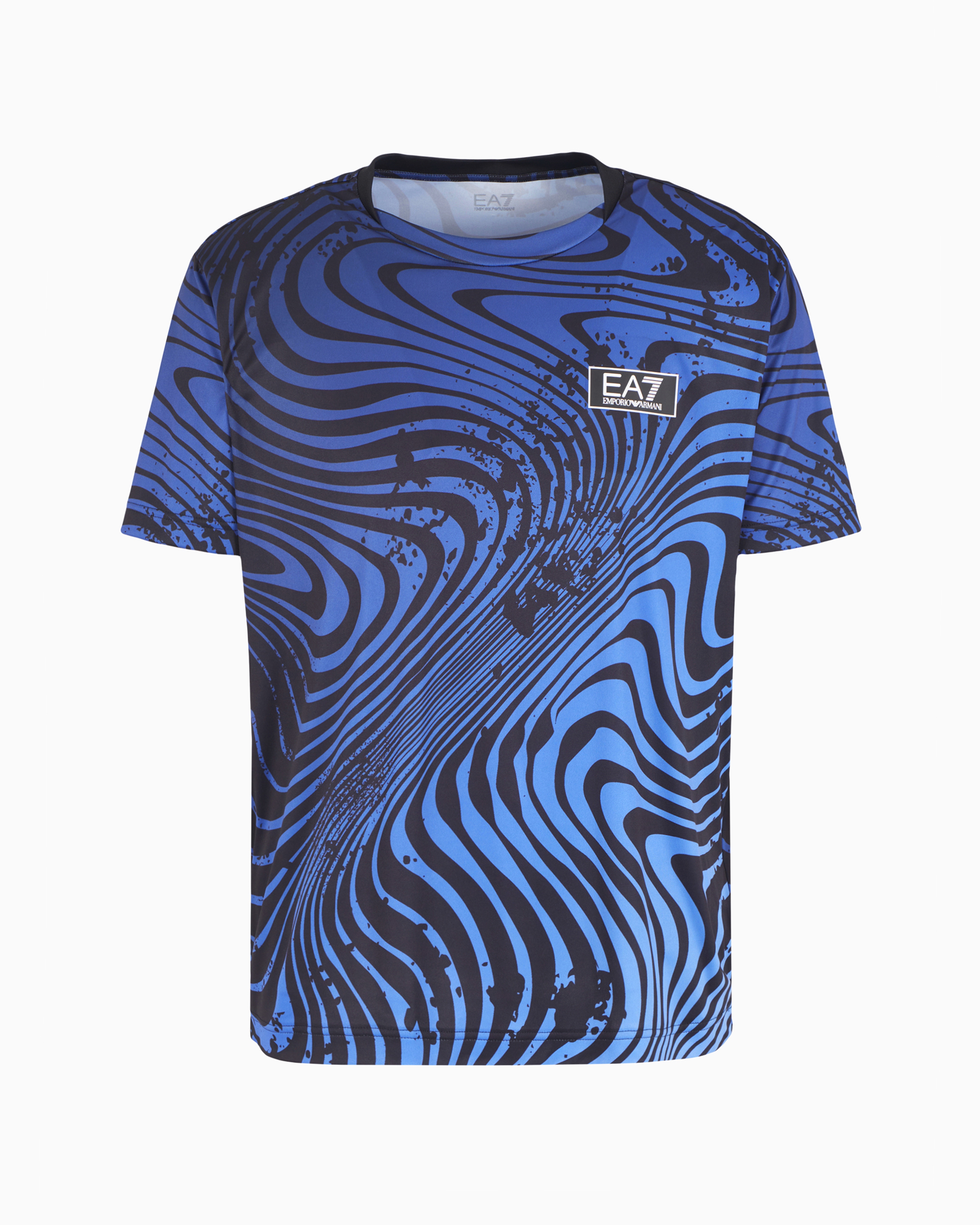 Ea7 Official Store Tennis Pro Rundhals-t-shirt Aus Ventus7-funktionsgewebe In Blau
