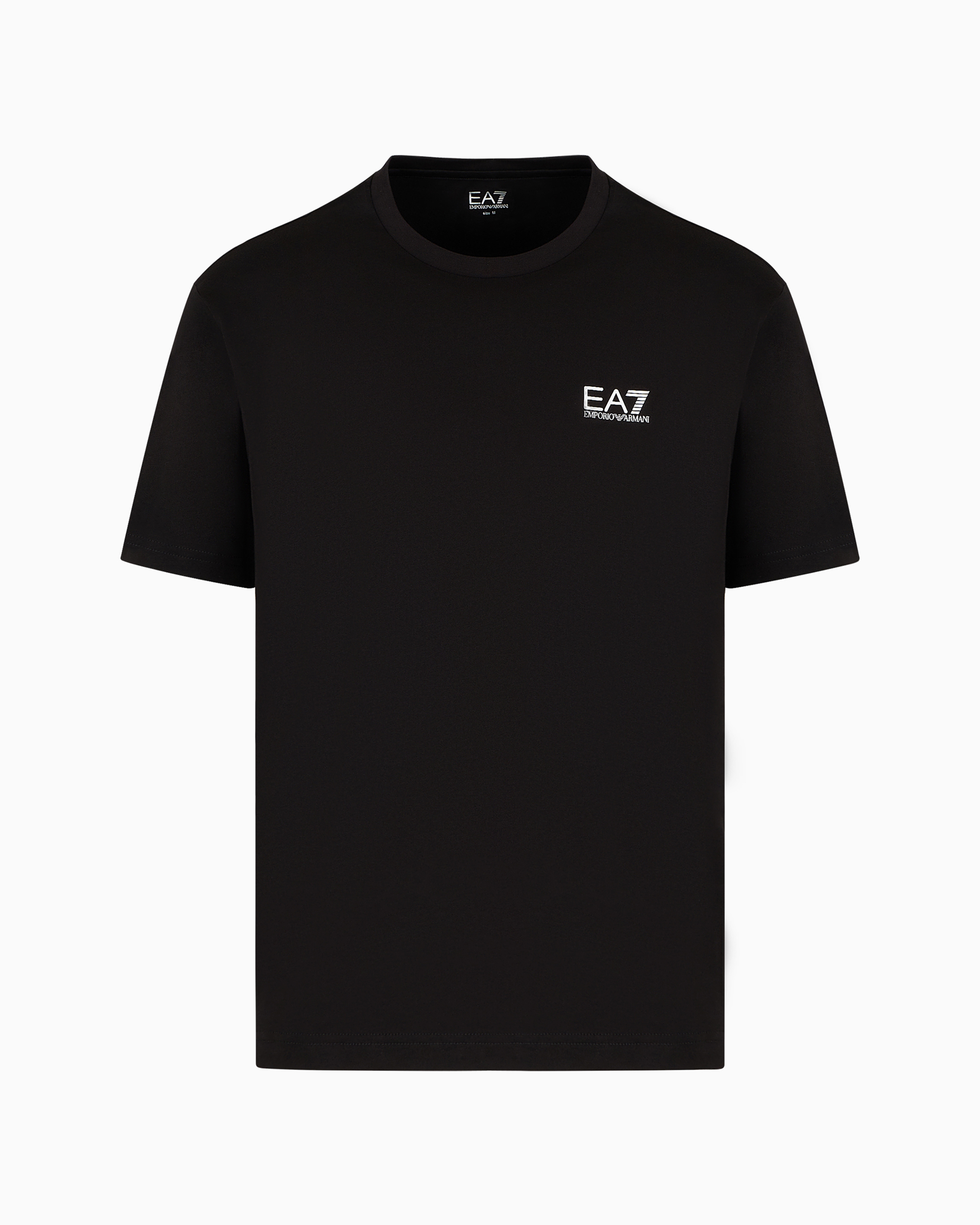 Ea7 Logo Series Cotton-jersey Crew-neck T-shirt In Black