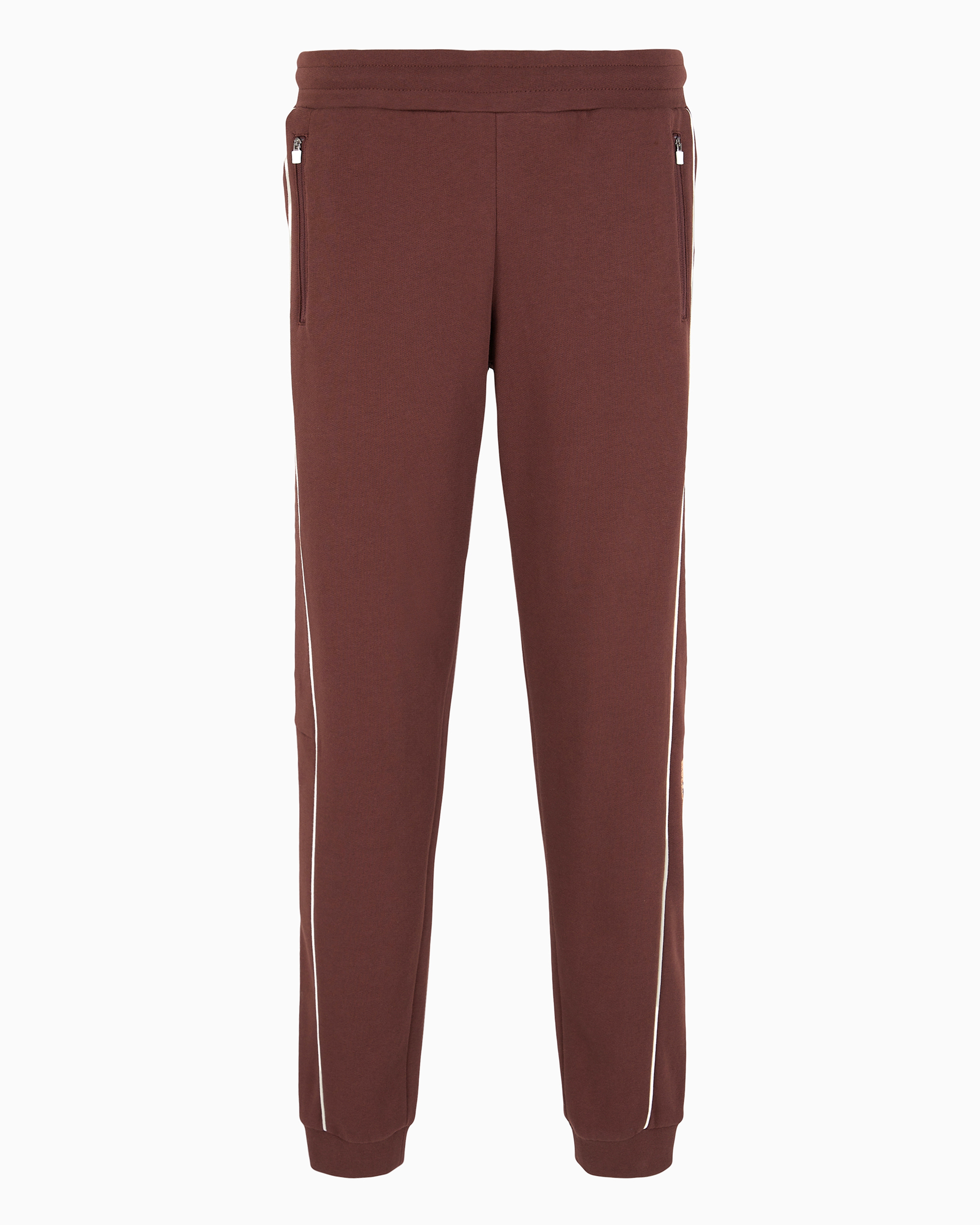 Ea7 Logo Series Cotton Joggers In Burgundy