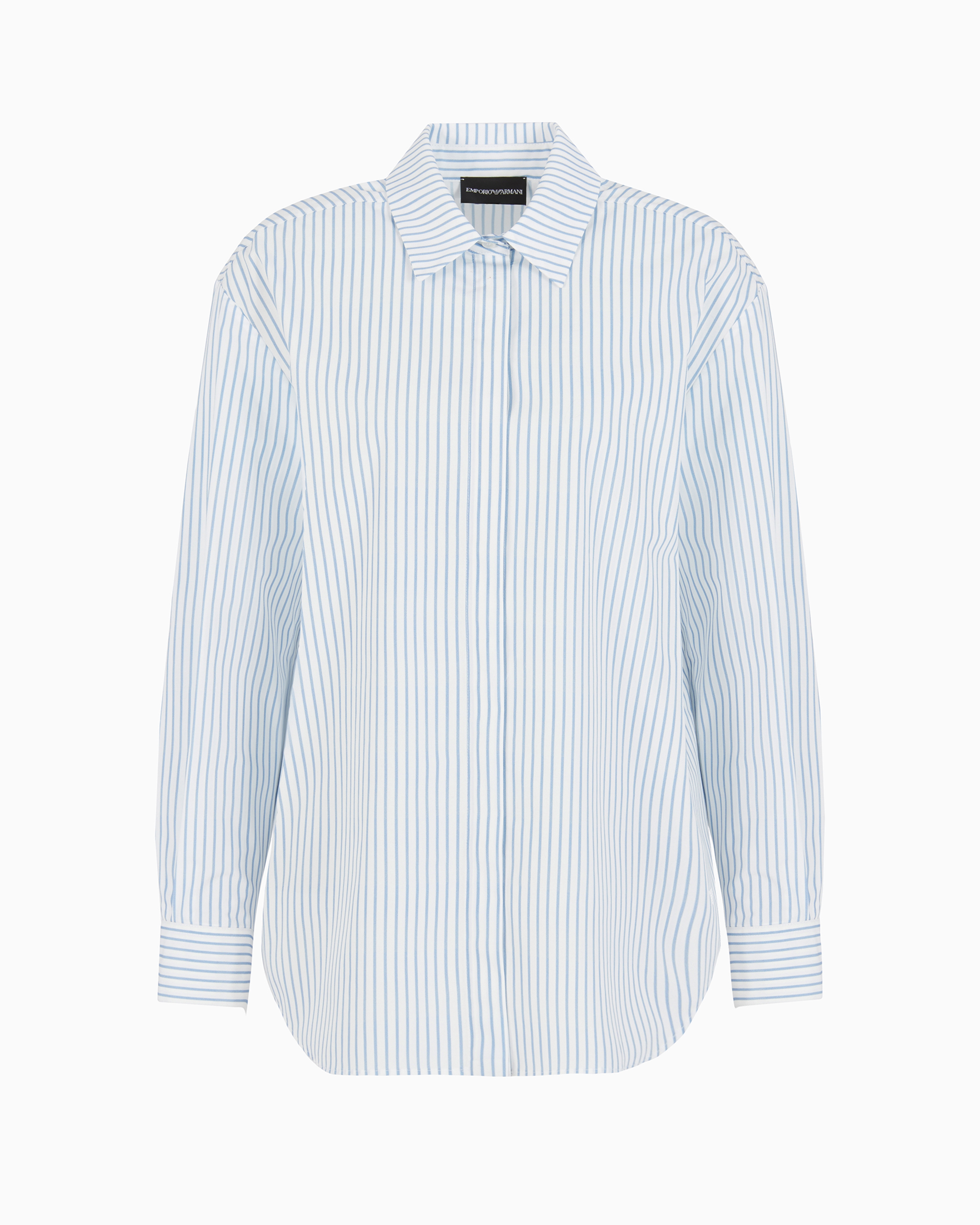 Emporio Armani Official Store Poplin Shirt In Striped