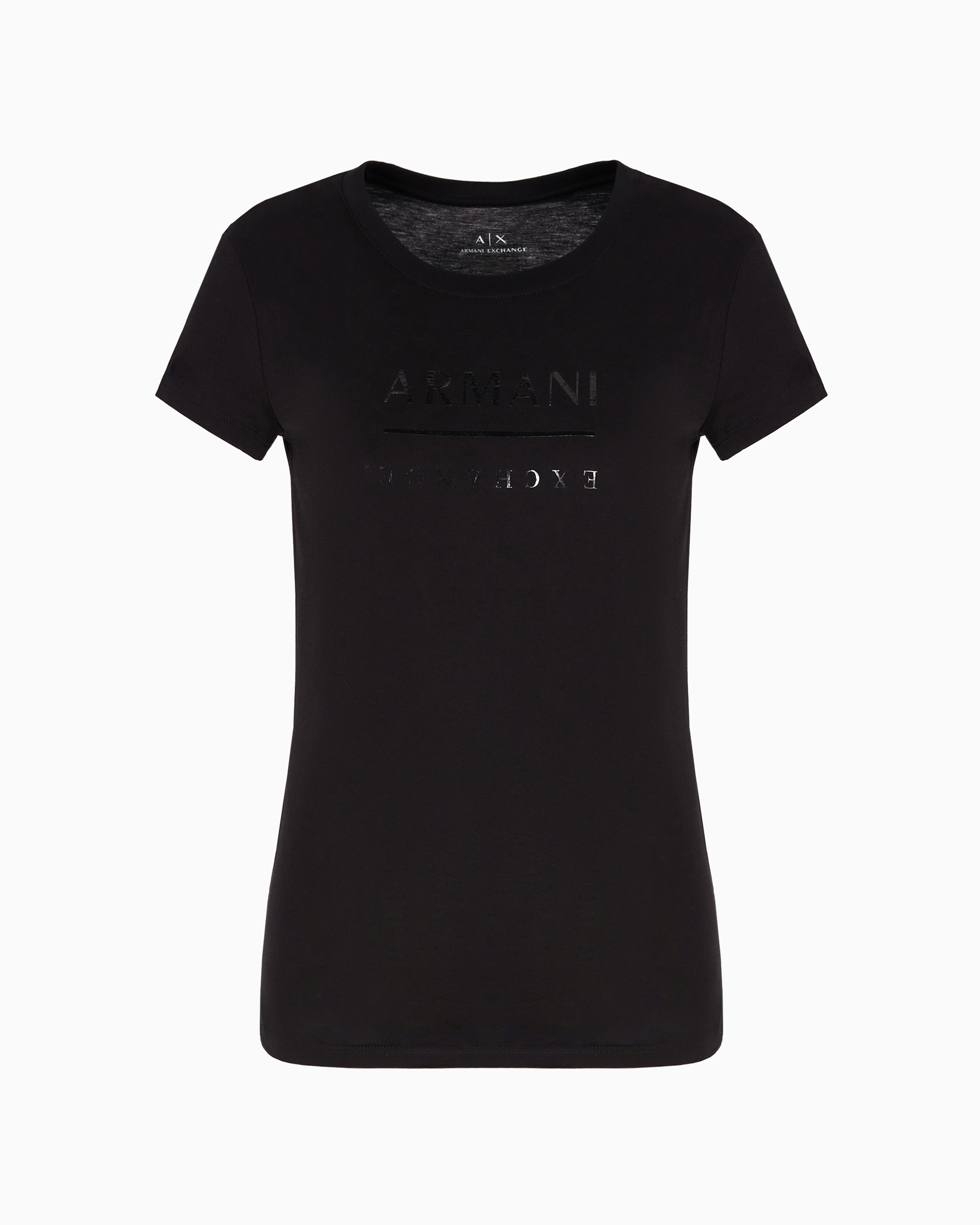 ARMANI EXCHANGE SLIM FIT PIMA COTTON T-SHIRT WITH VINYL EFFECT LOGO 