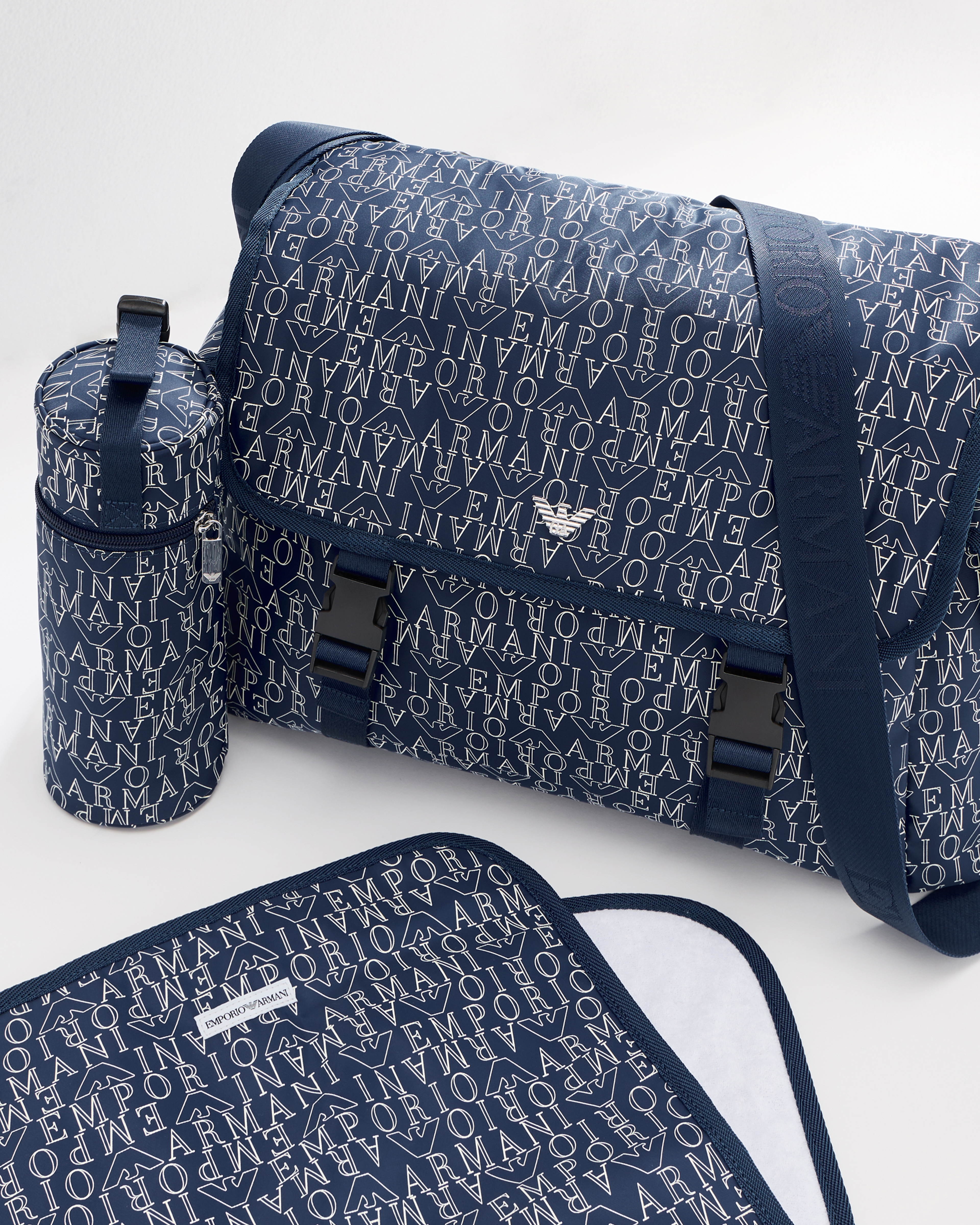 【関税・送料込み】Emporio Armani Monogram Blue Ecru Mini Bag undefined