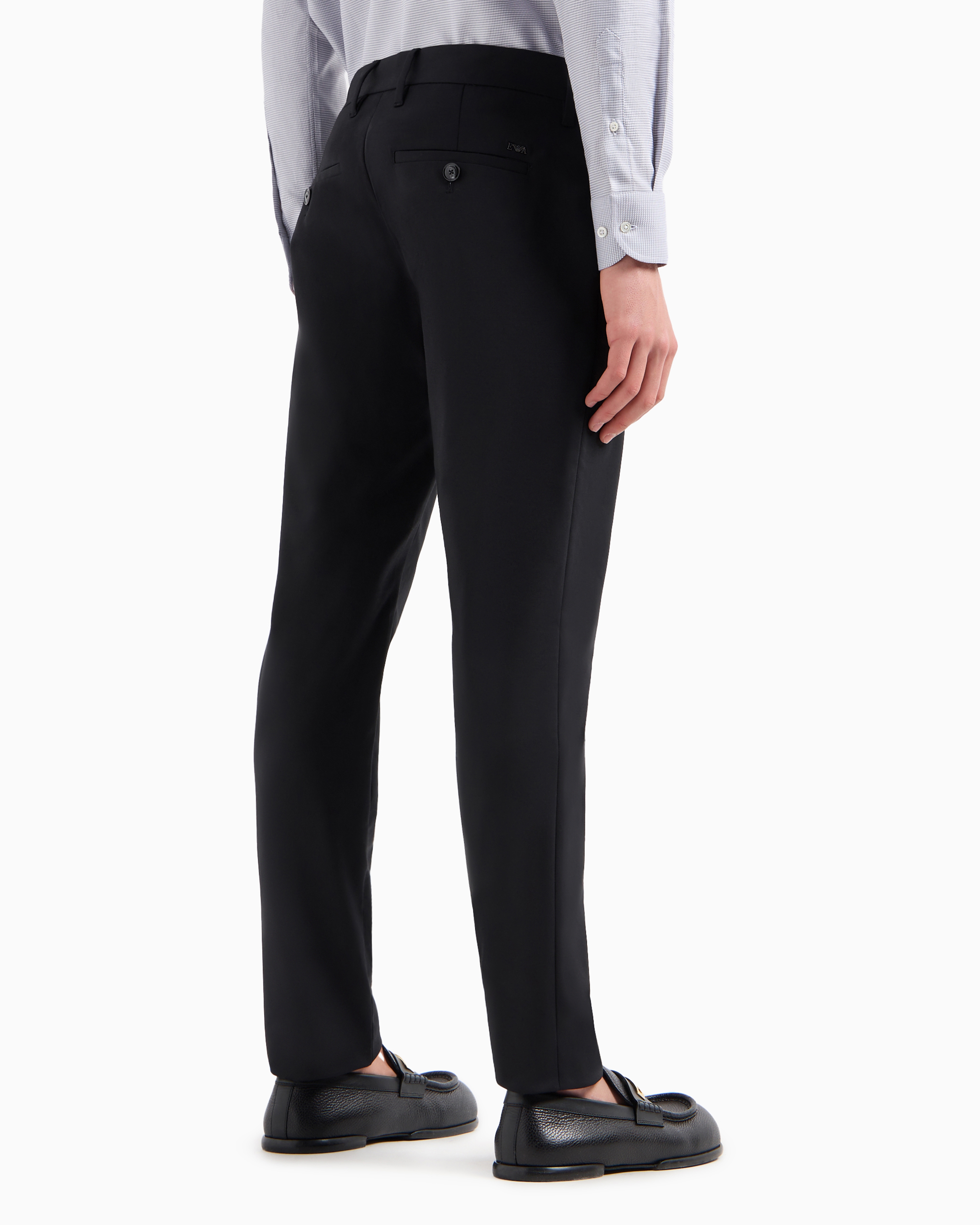 Emporio Armani Official Store Comfort-gabardine Chinos In Black