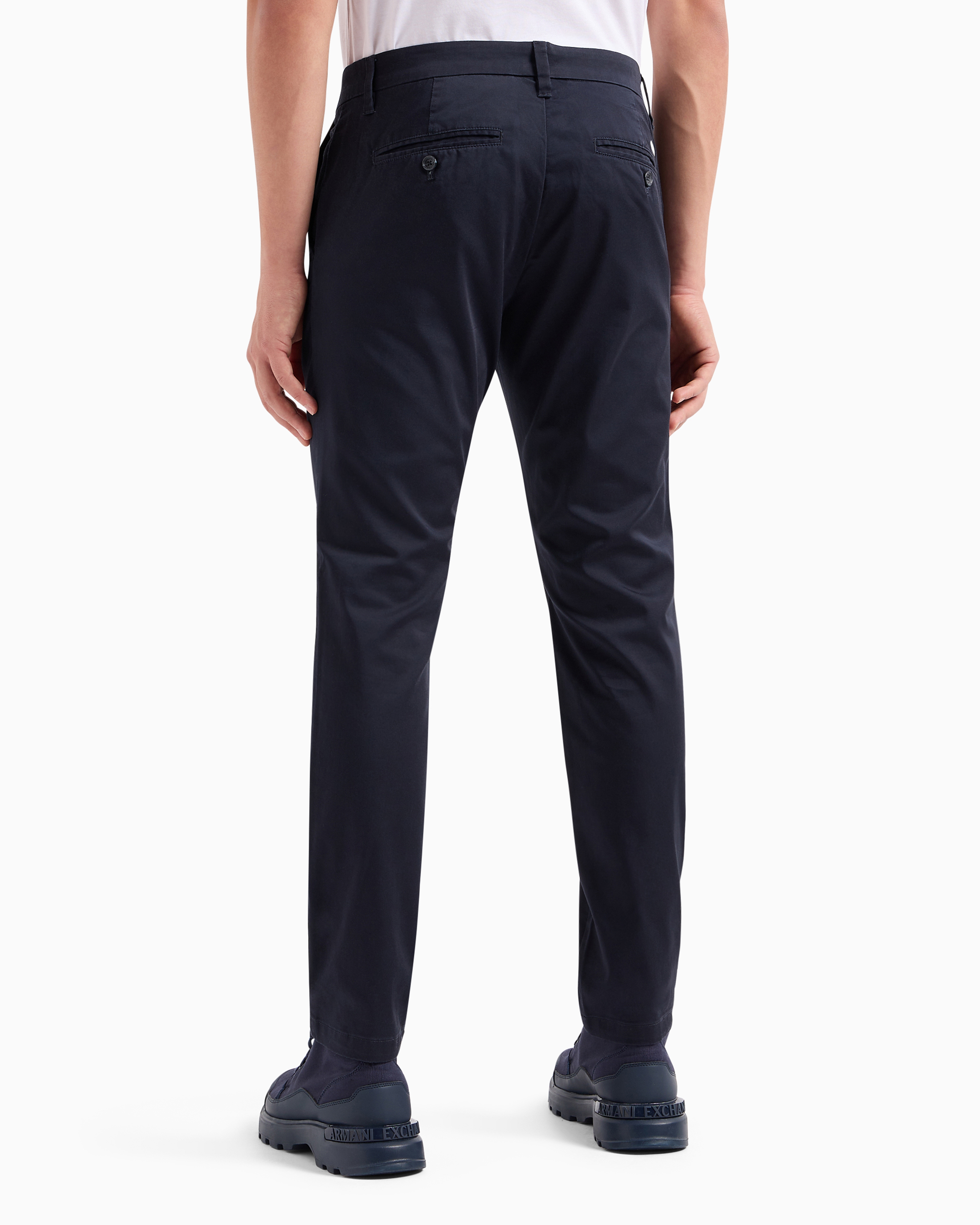 ARMANI EXCHANGE COTTON POPLIN CHINO TROUSERS 