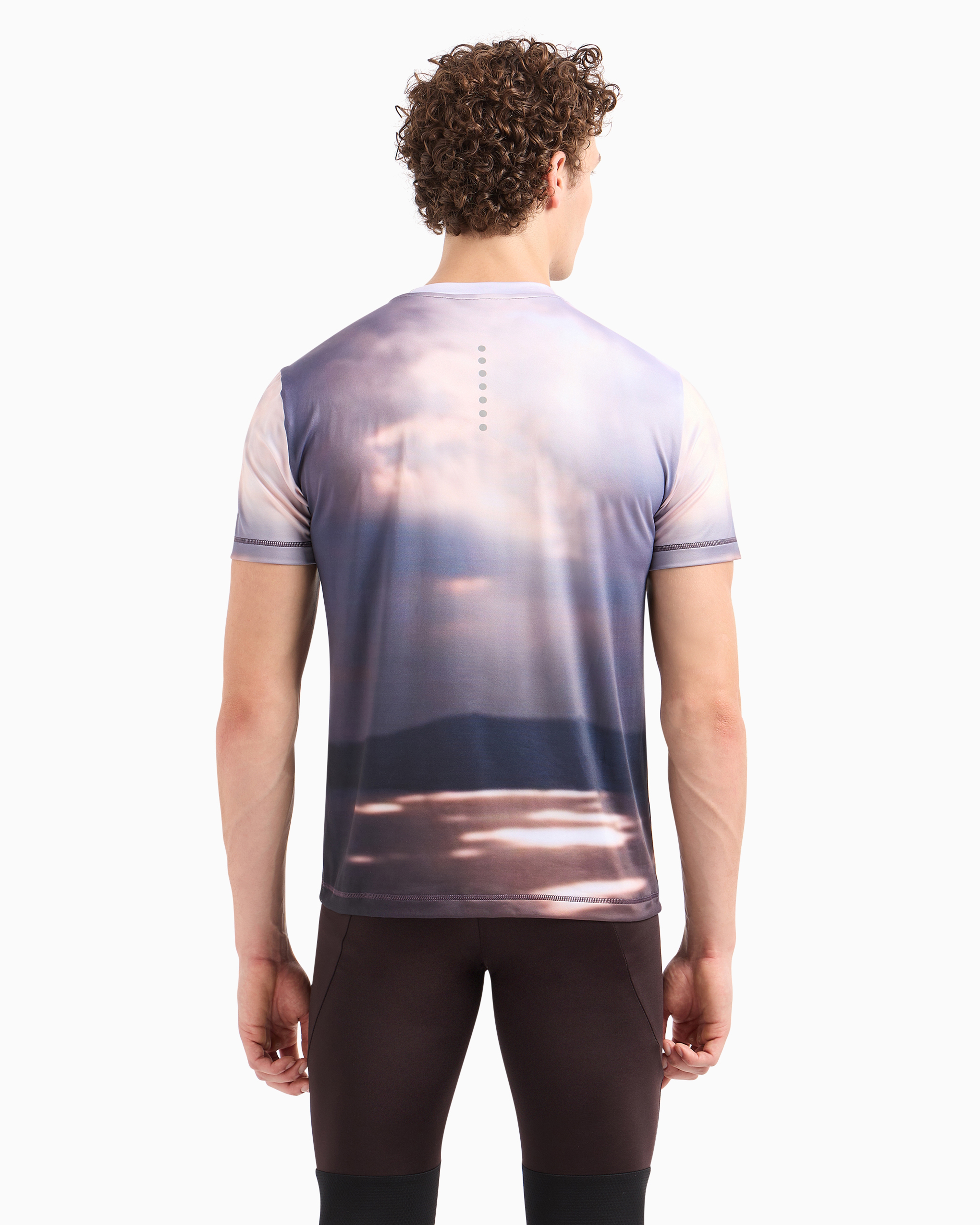 Ea7 Dynamic Athlete Crew-neck T-shirt In Ventus7 Technical Fabric In Patterned