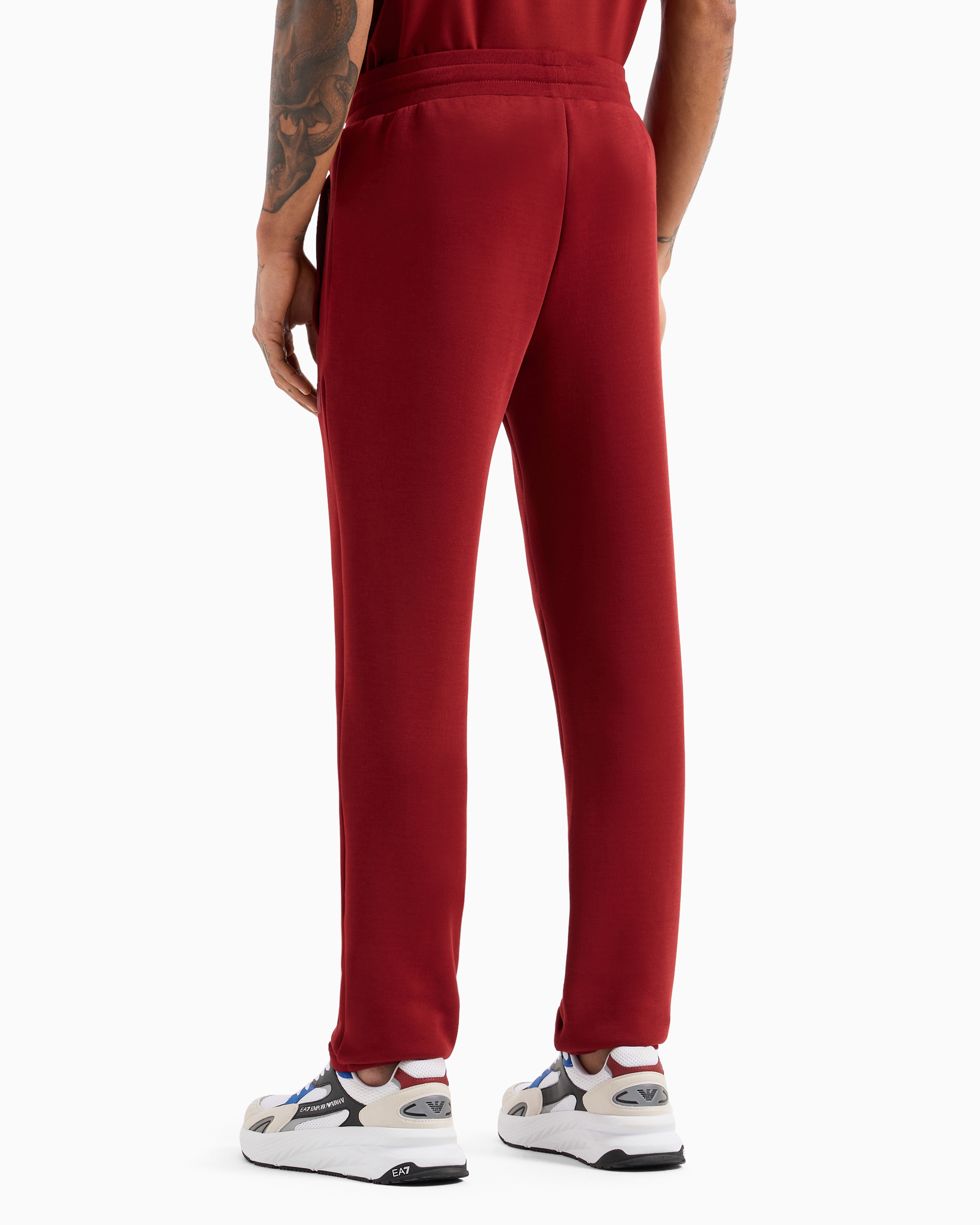 Shop Ea7 Tennis Club Cotton-blend Joggers In Burgundy