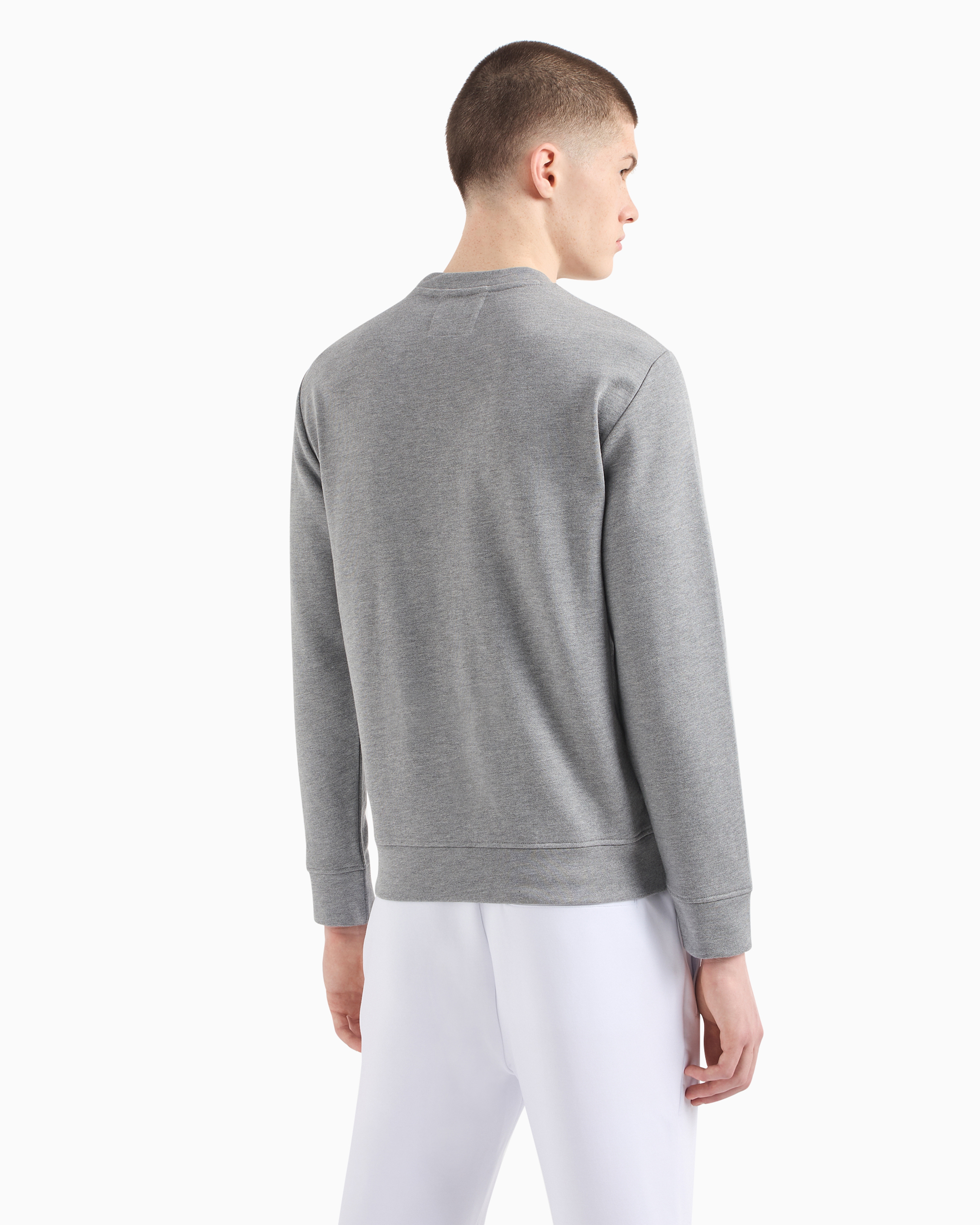 Emporio Armani Sweatshirt With Logo Print In Gray