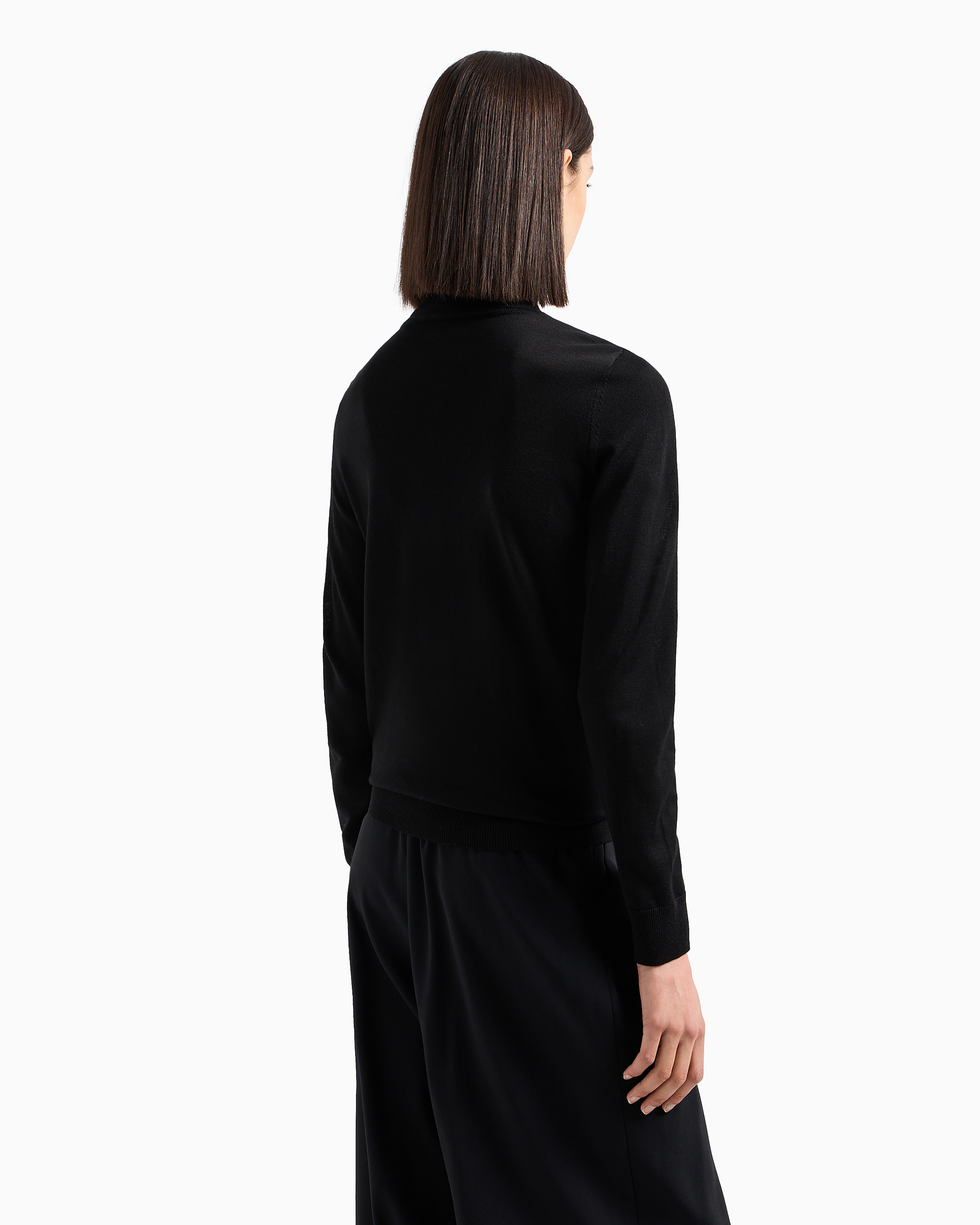 Emporio Armani Official Store Pure Virgin-wool Rollneck In Black