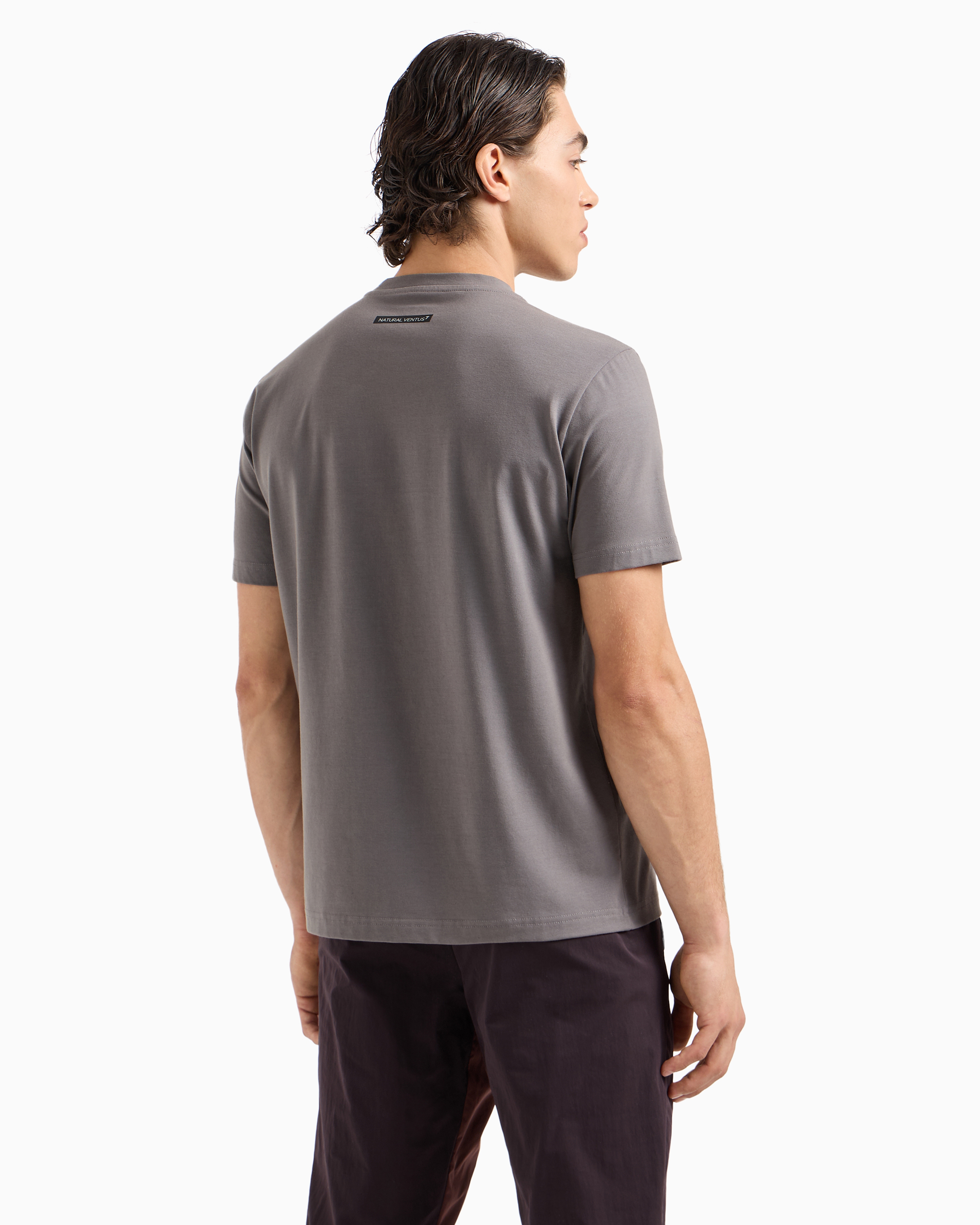 EA7 DYNAMIC ATHLETE CREW-NECK T-SHIRT IN NATURAL VENTUS7 TECHNICAL FABRIC 