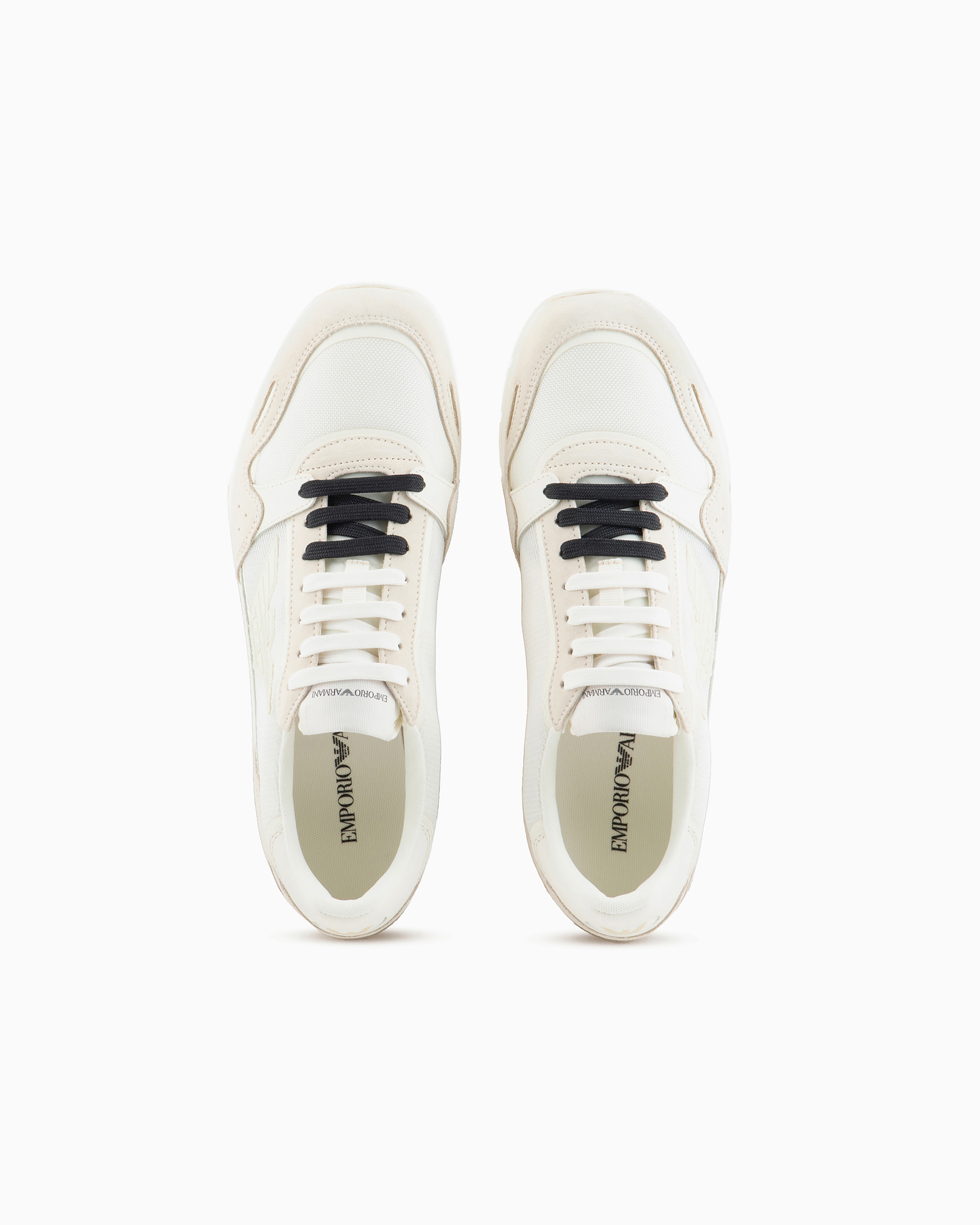 Emporio Armani◆スエード イーグルパッチ メッシュスニーカー スニーカー メッシュ素材 スエードディテール＆イーグルパッチ