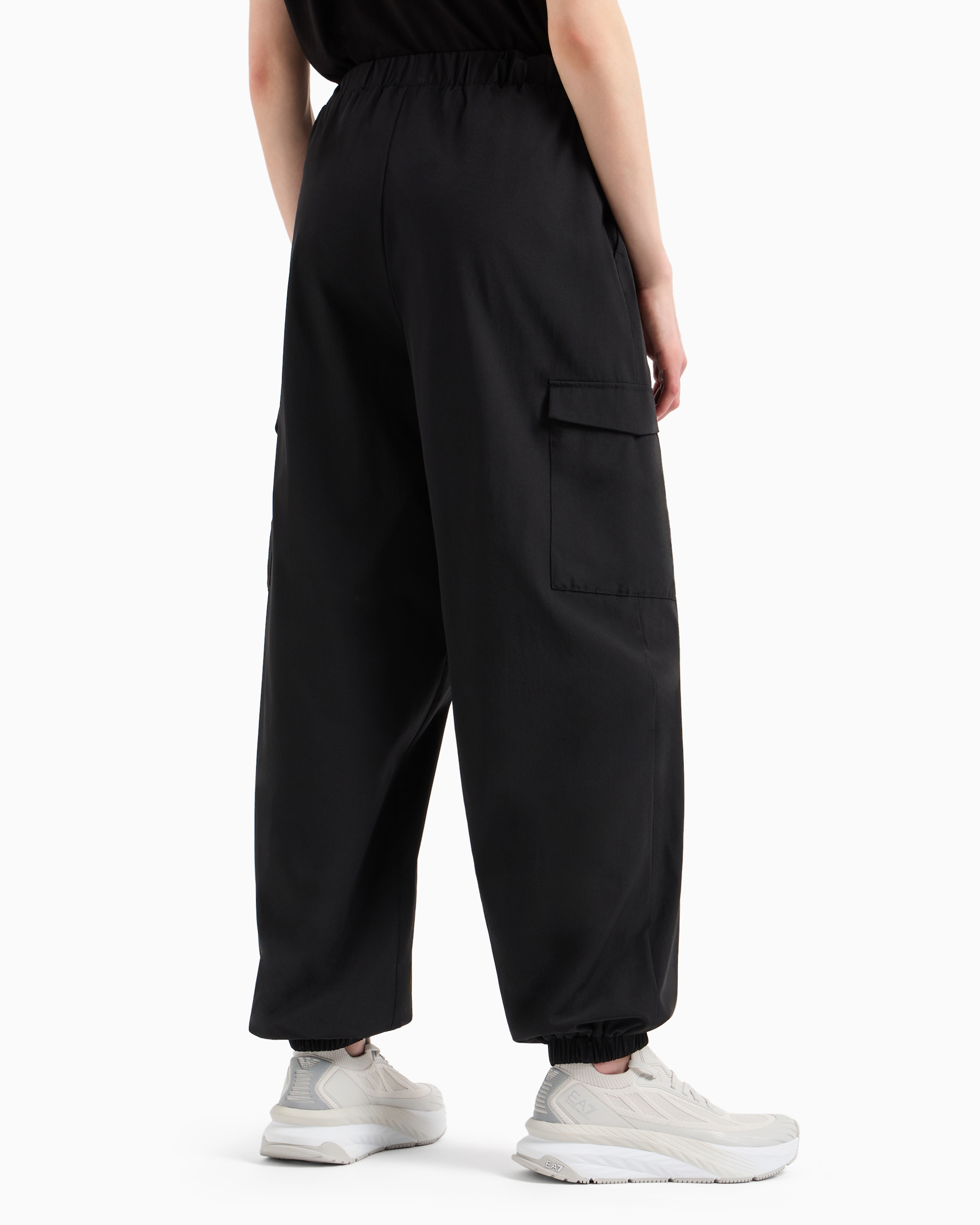 Shop Ea7 Contemporary Sport Nylon Cargo Trousers In Black