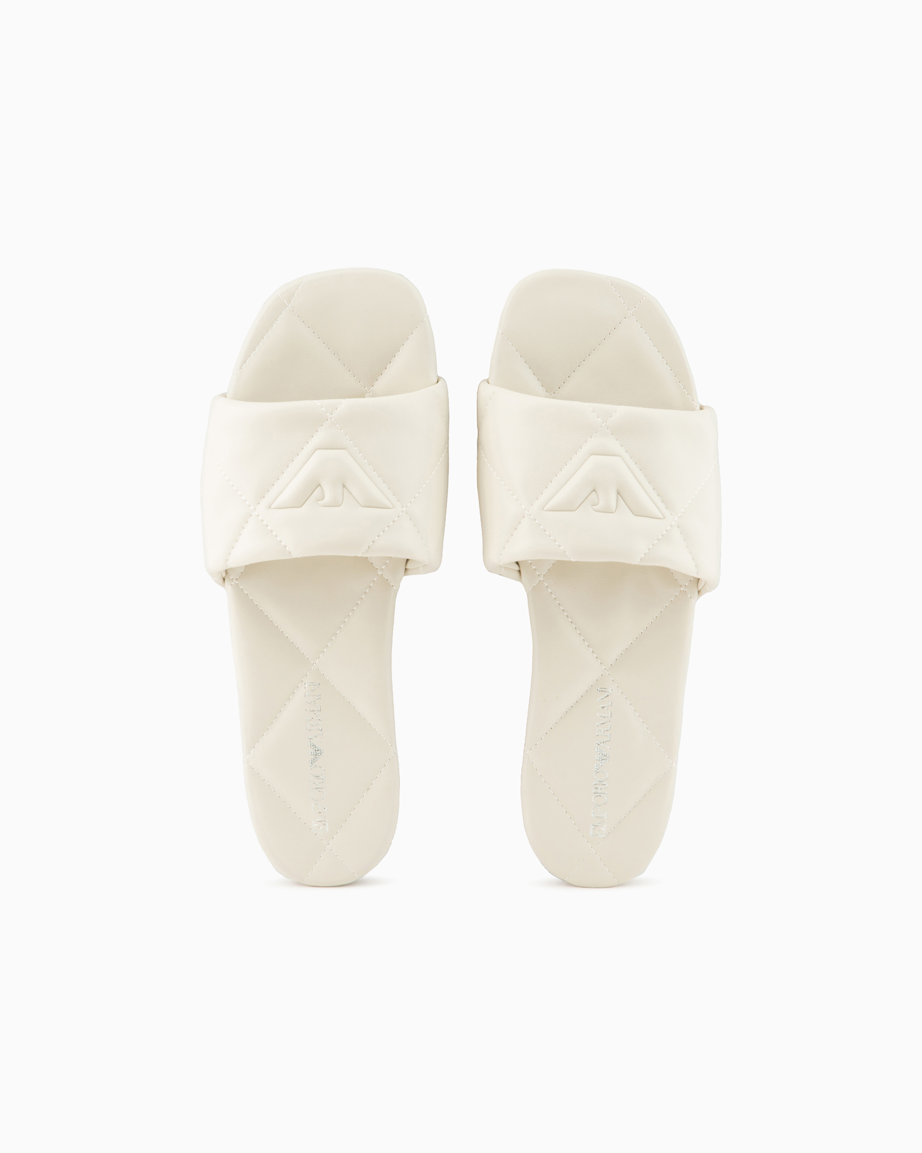 Emporio Armani Flat Sandals Woman Color Ivory In White