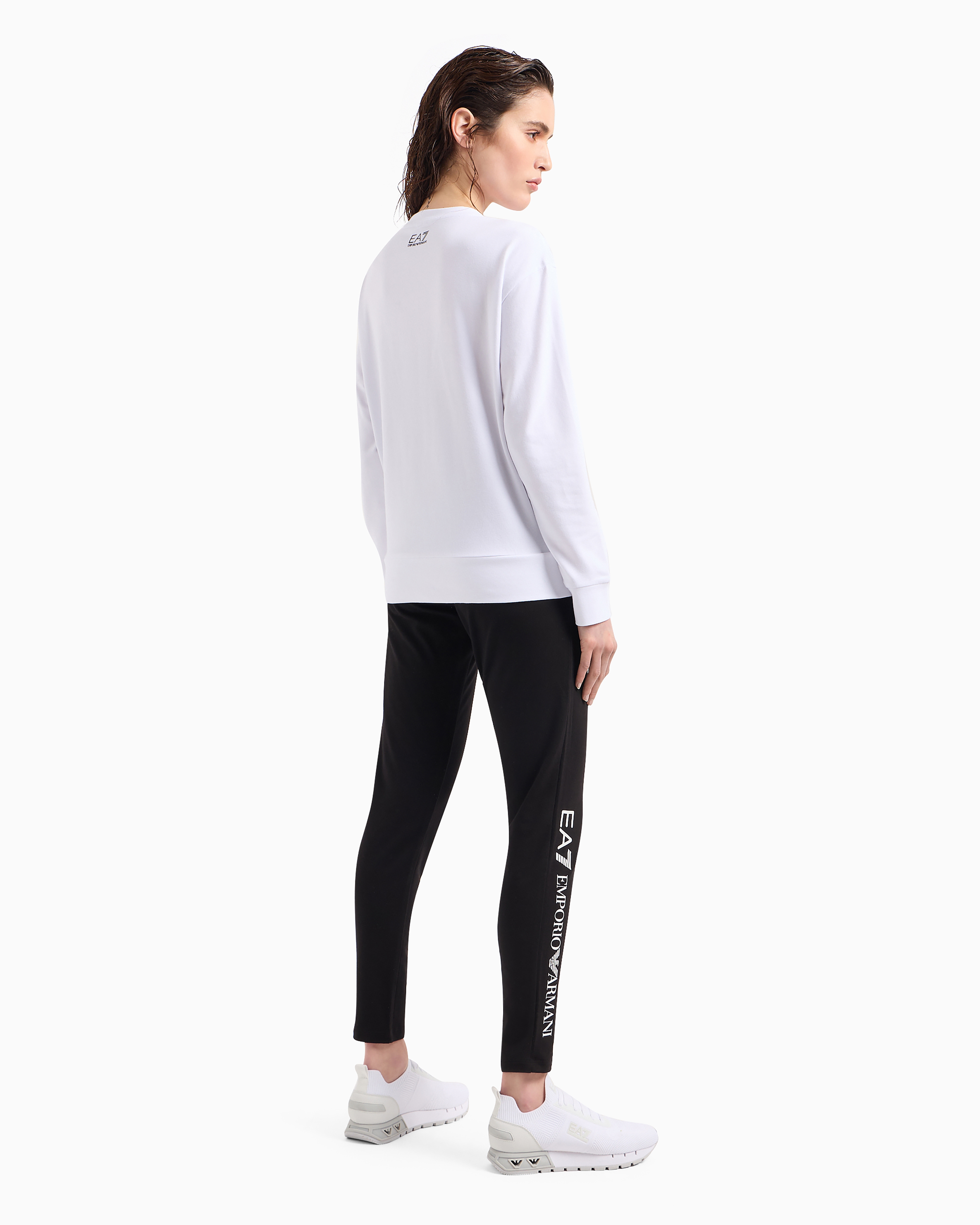 Shop Ea7 Stretch-cotton Tracksuit With Logo In White