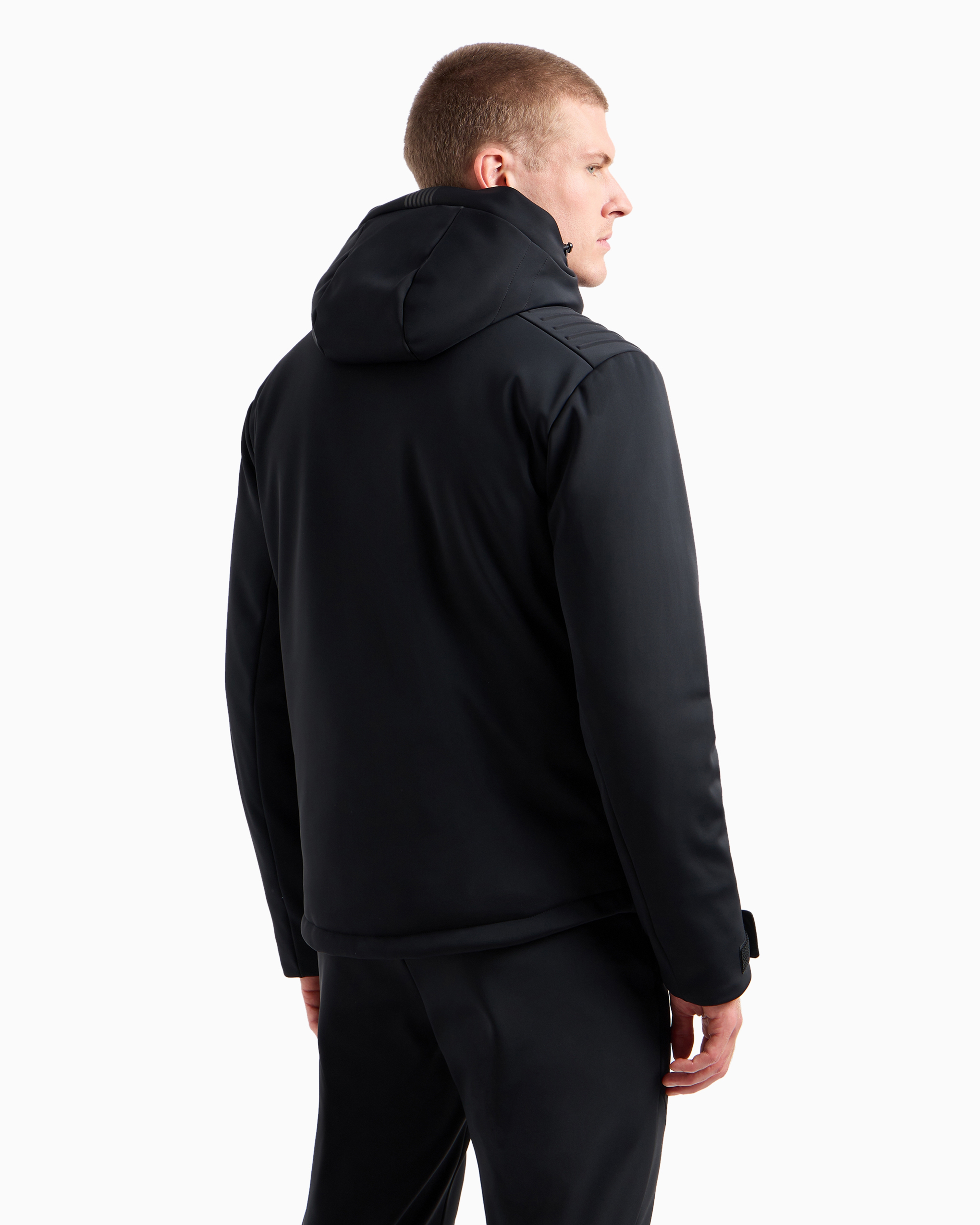 Ea7 Technical Ski Jacket With Asv Stratum7 Padding In Black